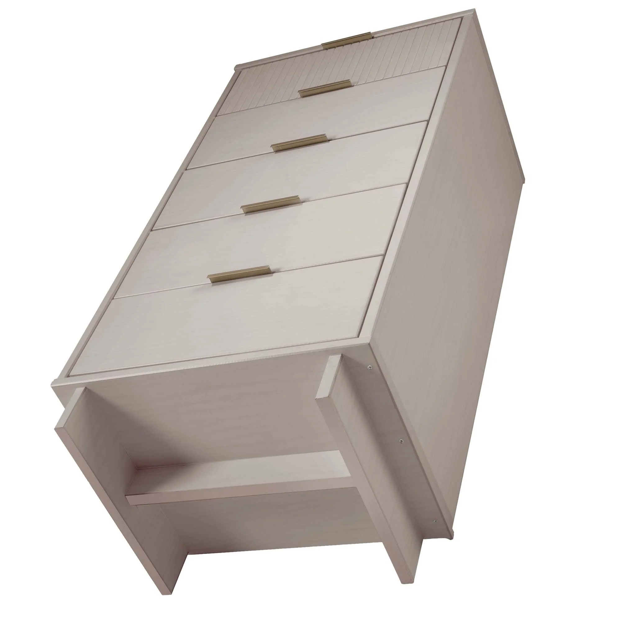 Granville 3-Piece Standard Dresser, Tall Narrow Chest and Nightstand Set in Light Grey - Image 14