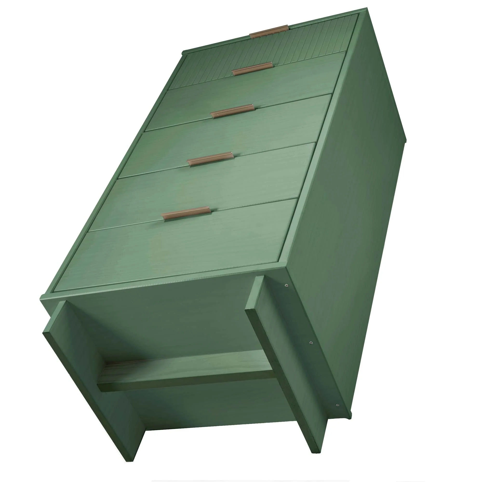 Granville 3-Piece Standard Dresser, Tall Narrow Chest and Nightstand Set in Sage Green - Image 14