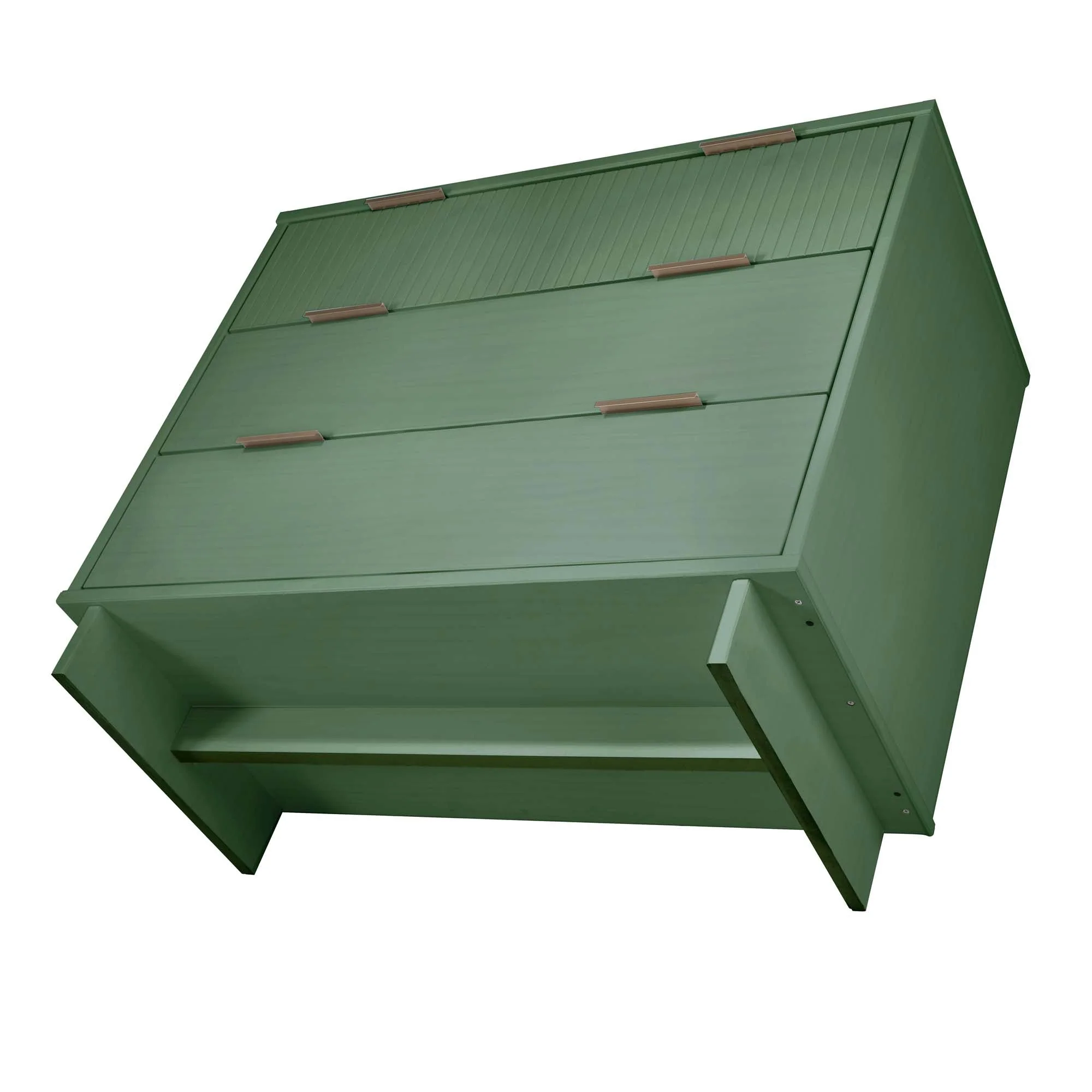 Granville 3-Piece Standard Dresser, Tall Narrow Chest and Nightstand Set in Sage Green - Image 21