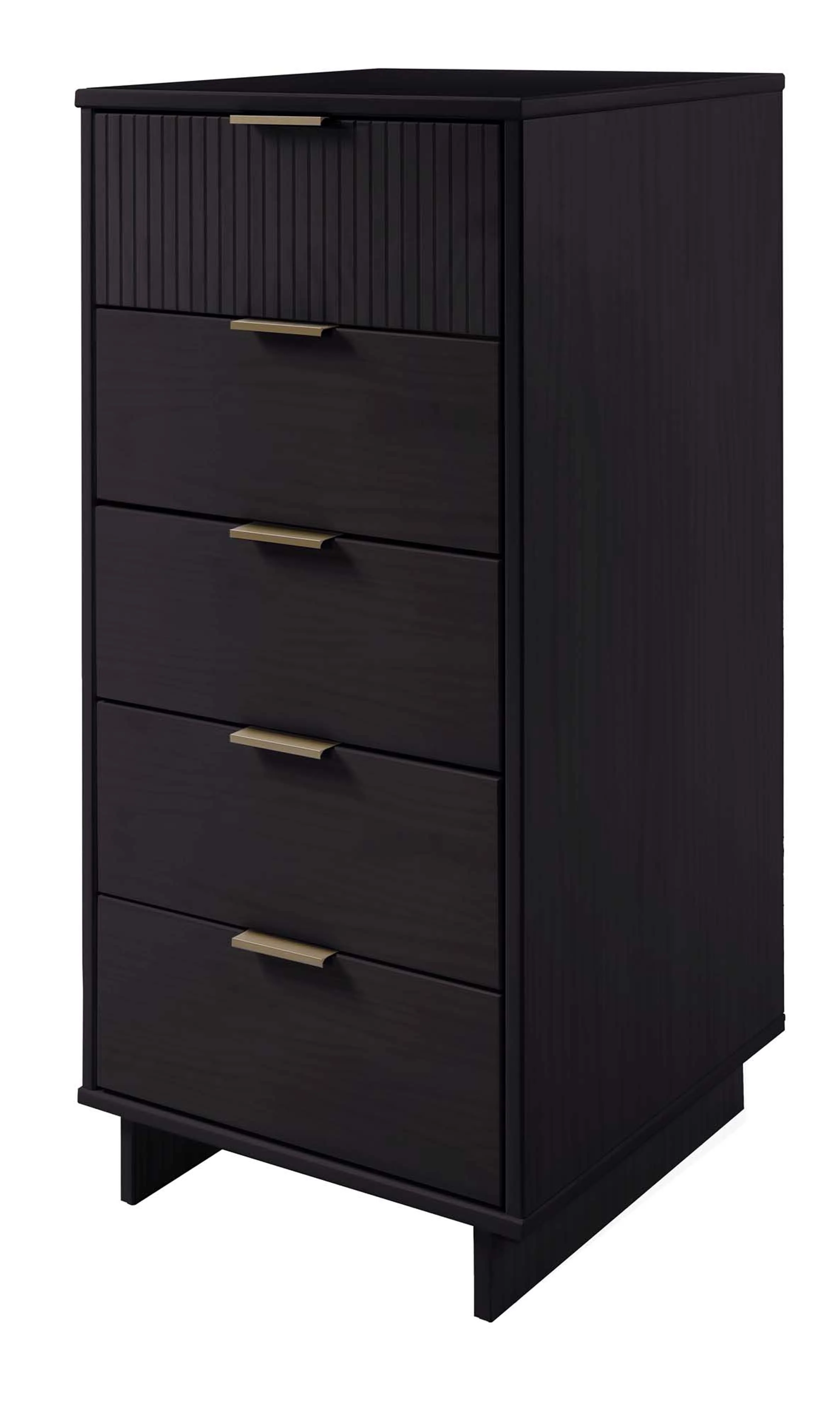 Granville 3-Piece Tall Narrow Chest, Double Dresser and Nightstand Set in Black - Image 10