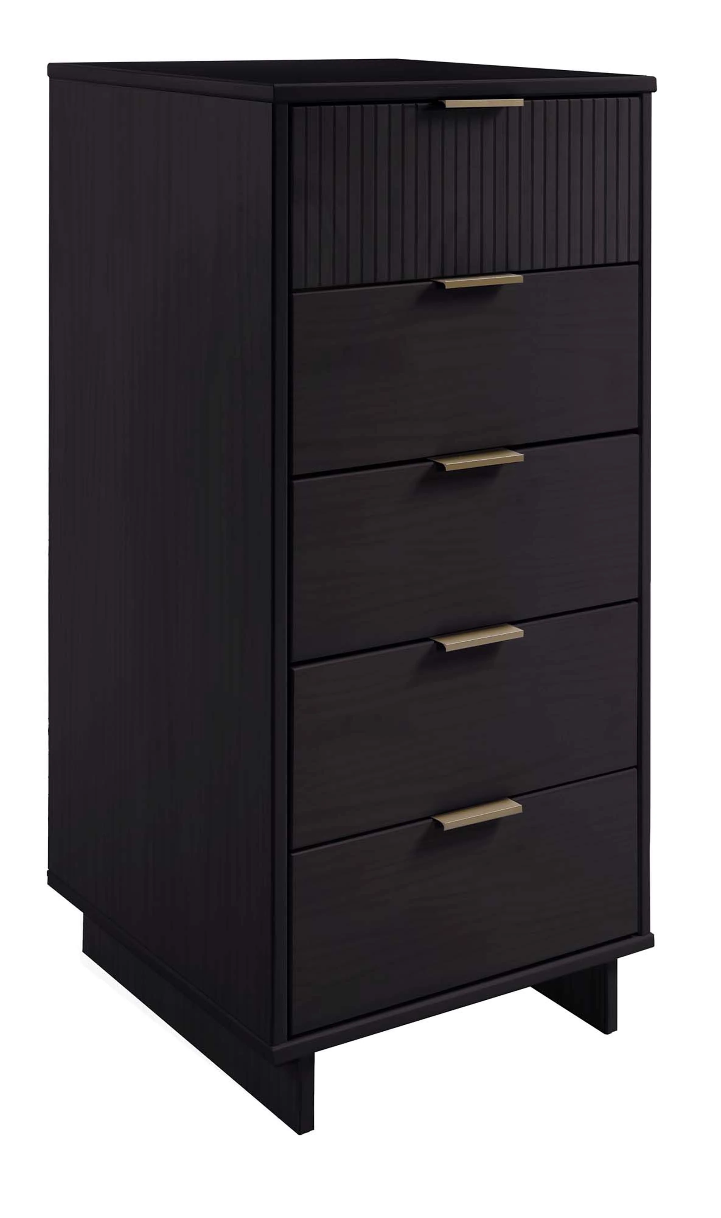 Granville 3-Piece Tall Narrow Chest, Double Dresser and Nightstand Set in Black - Image 11