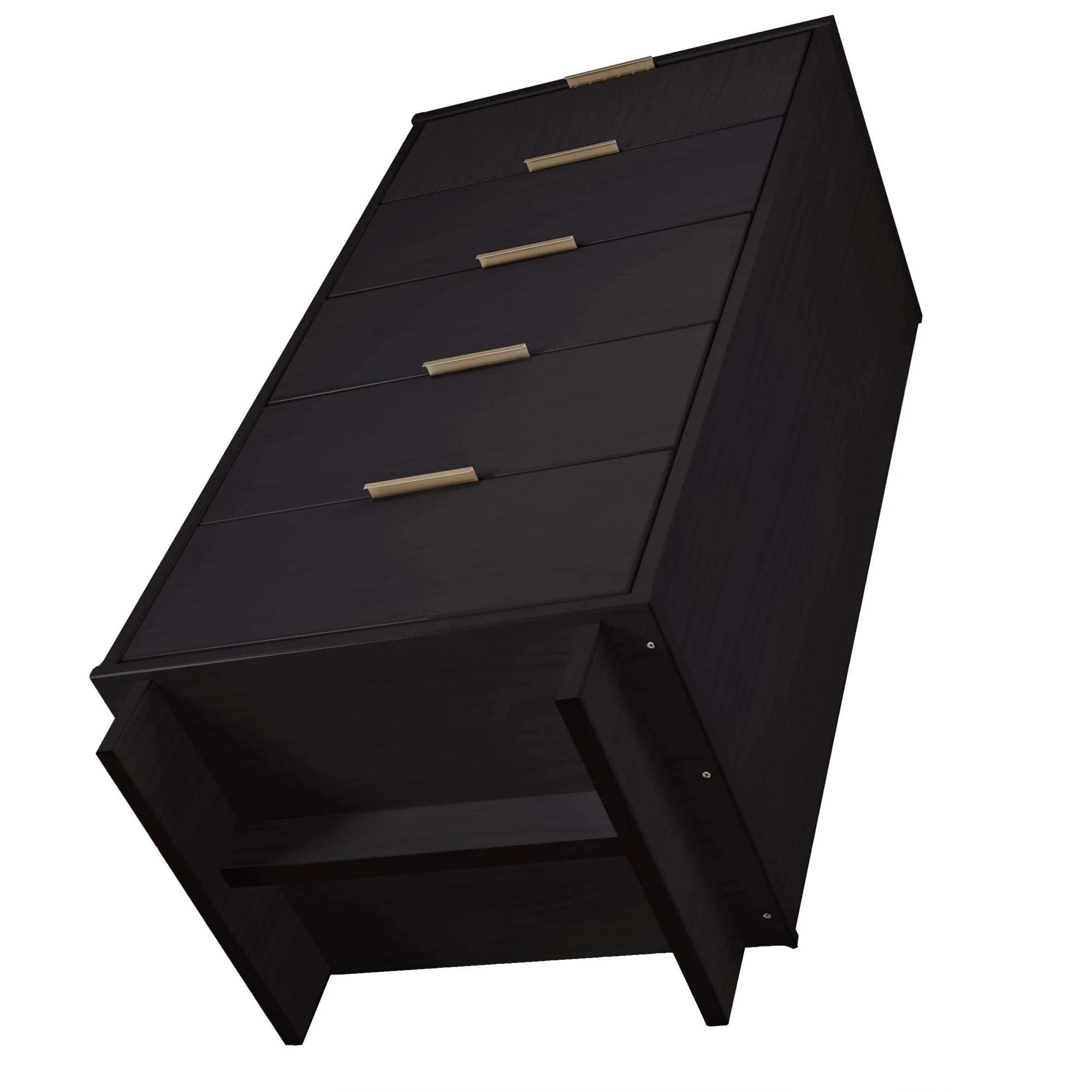 Granville 3-Piece Tall Narrow Chest, Double Dresser and Nightstand Set in Black - Image 14