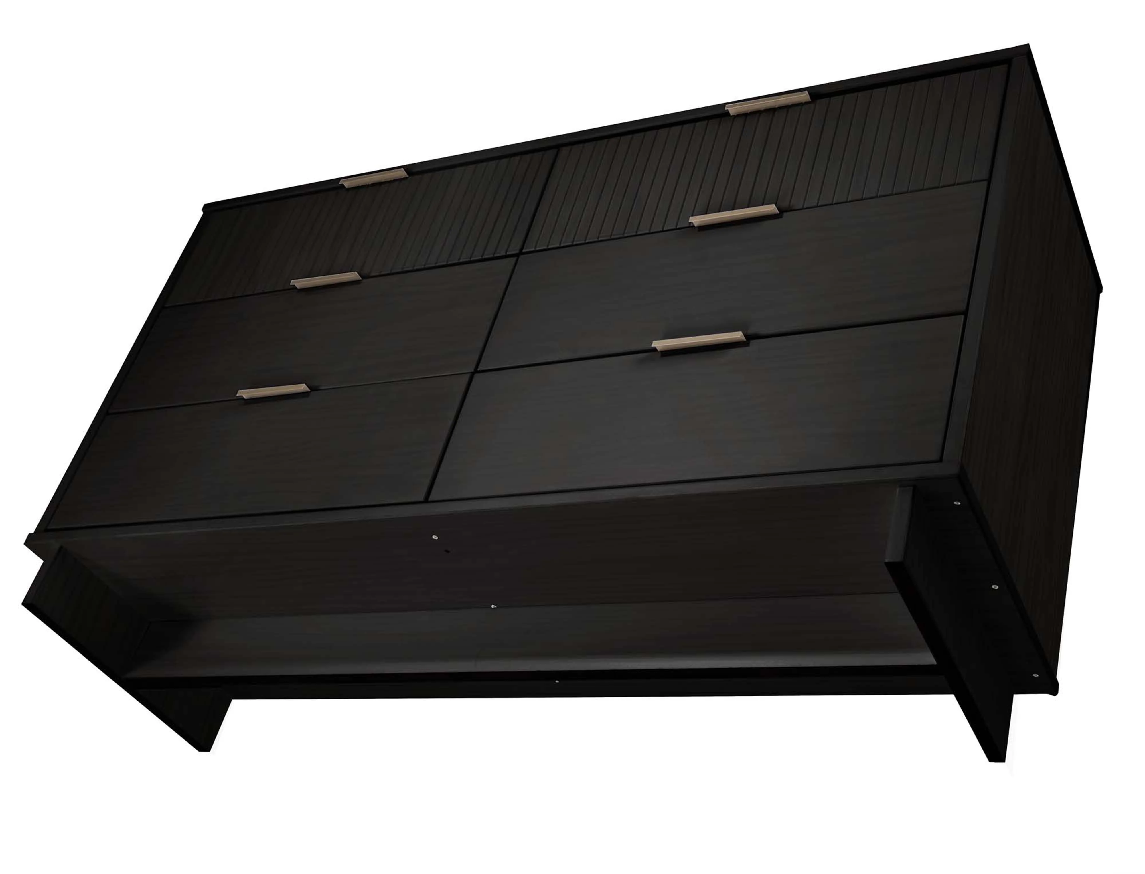 Granville 3-Piece Tall Narrow Chest, Double Dresser and Nightstand Set in Black - Image 21