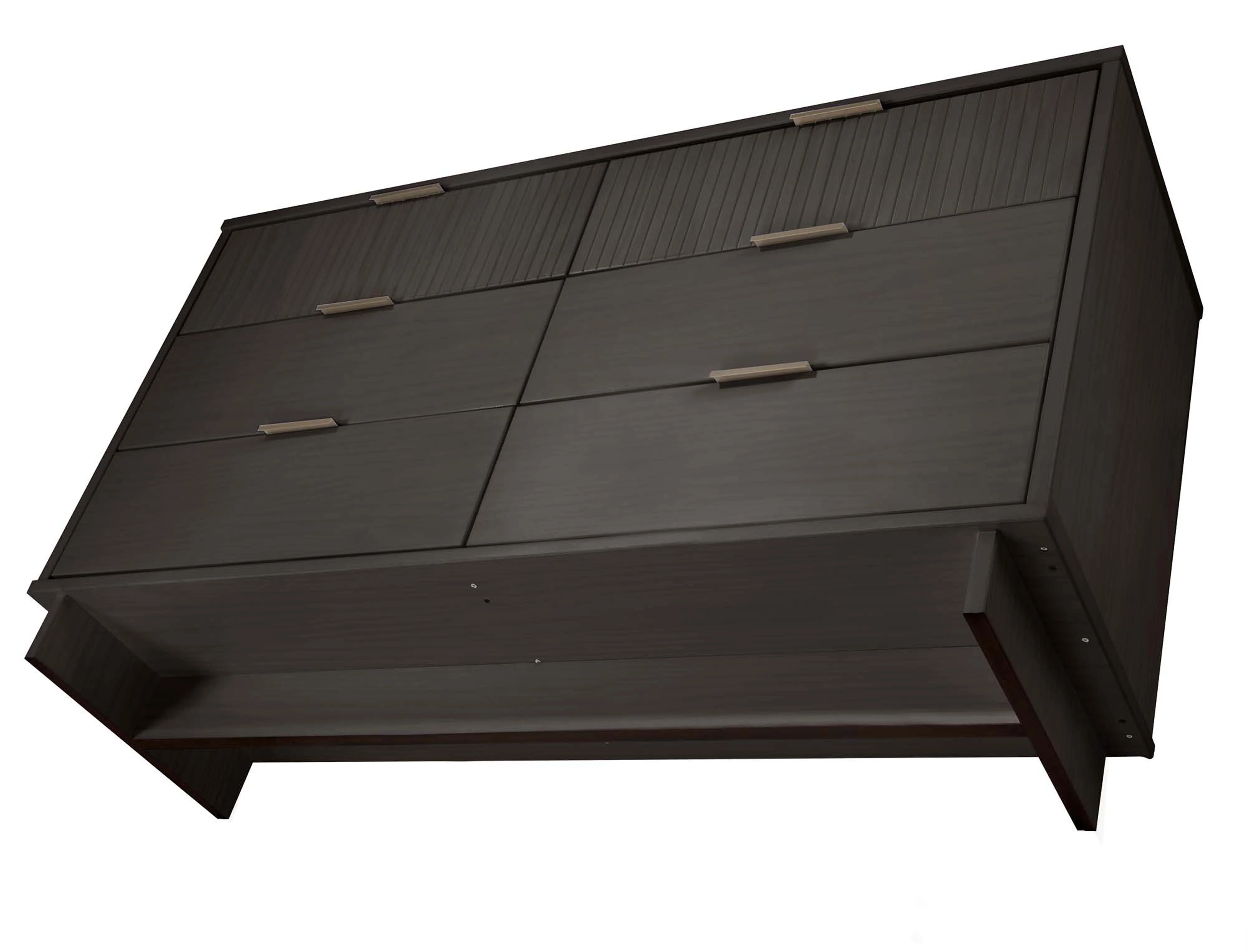 Granville 3-Piece Tall Narrow Chest, Double Dresser and Nightstand Set in Dark Grey - Image 21