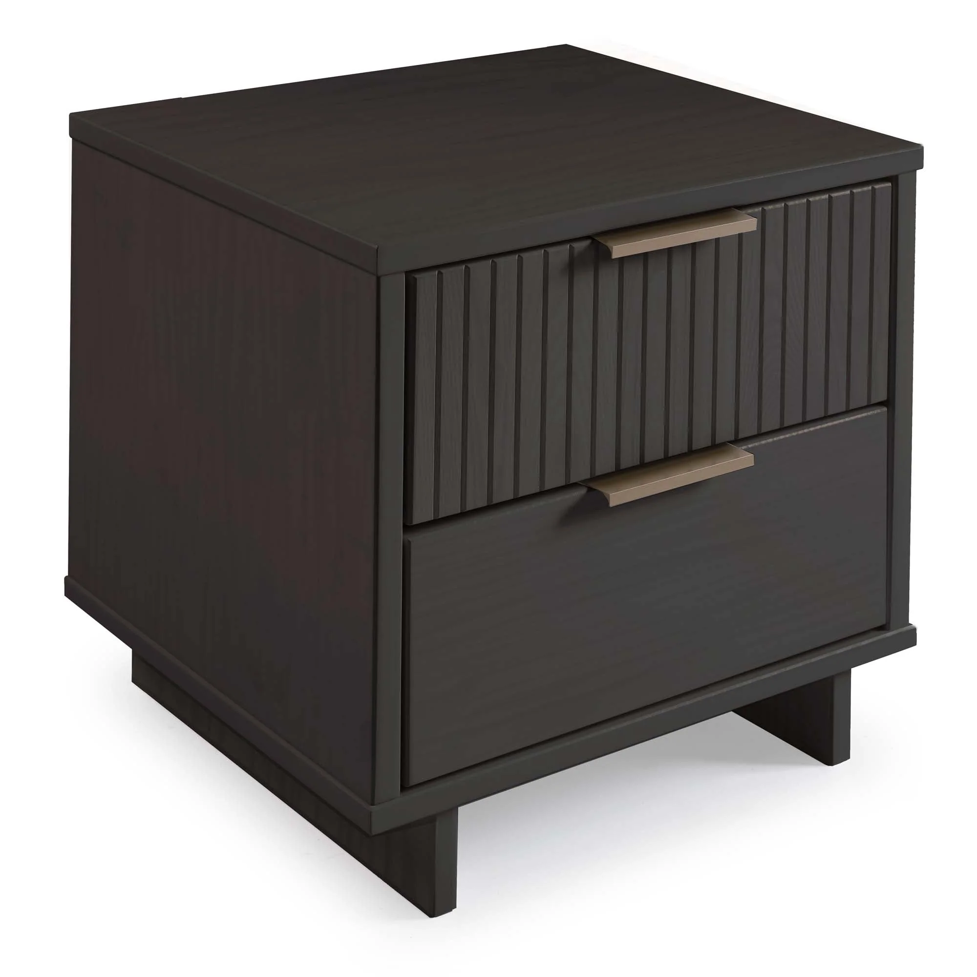 Granville 3-Piece Tall Narrow Chest, Double Dresser and Nightstand Set in Dark Grey - Image 24