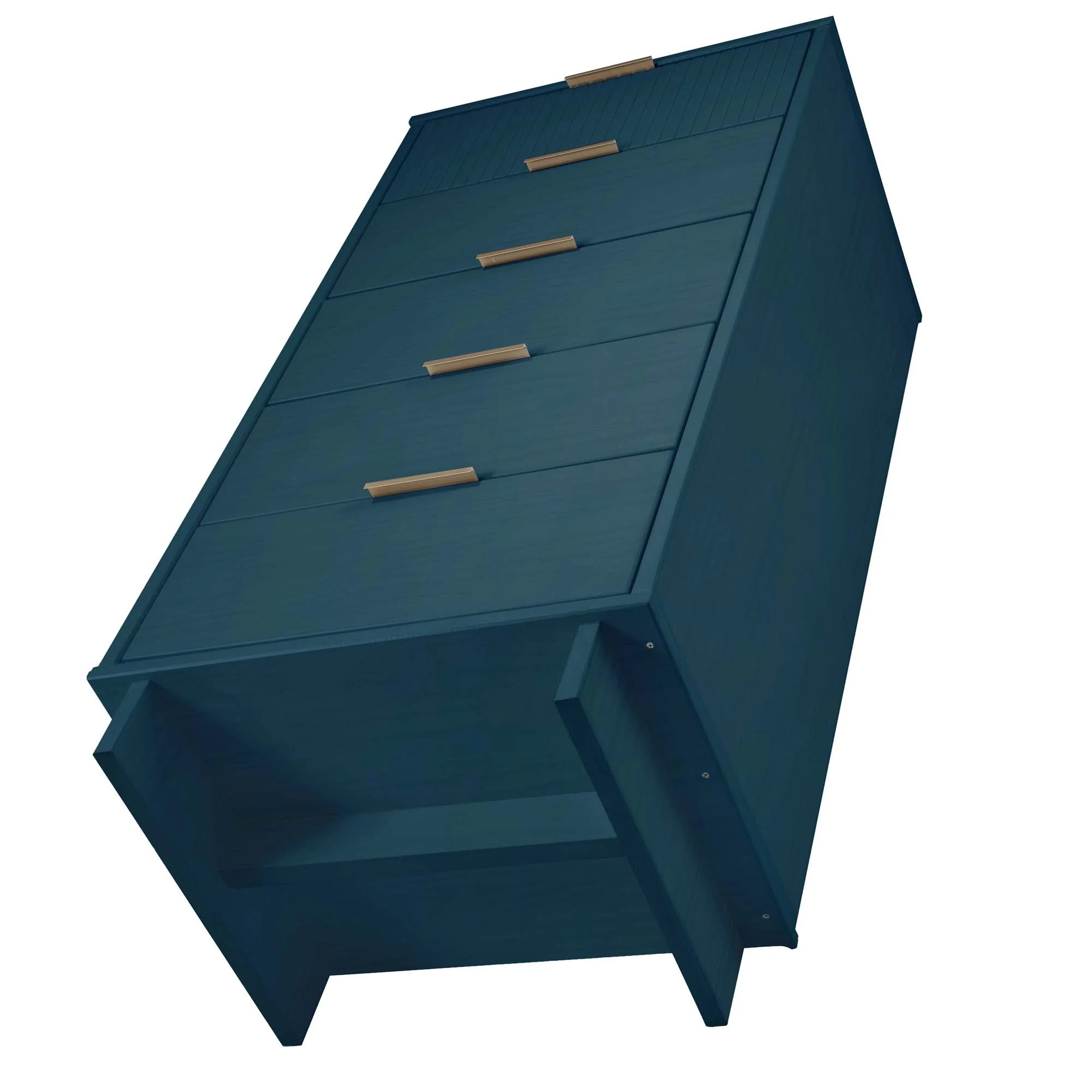 Granville 3-Piece Tall Narrow Chest, Double Dresser and Nightstand Set in Midnight Blue - Image 14