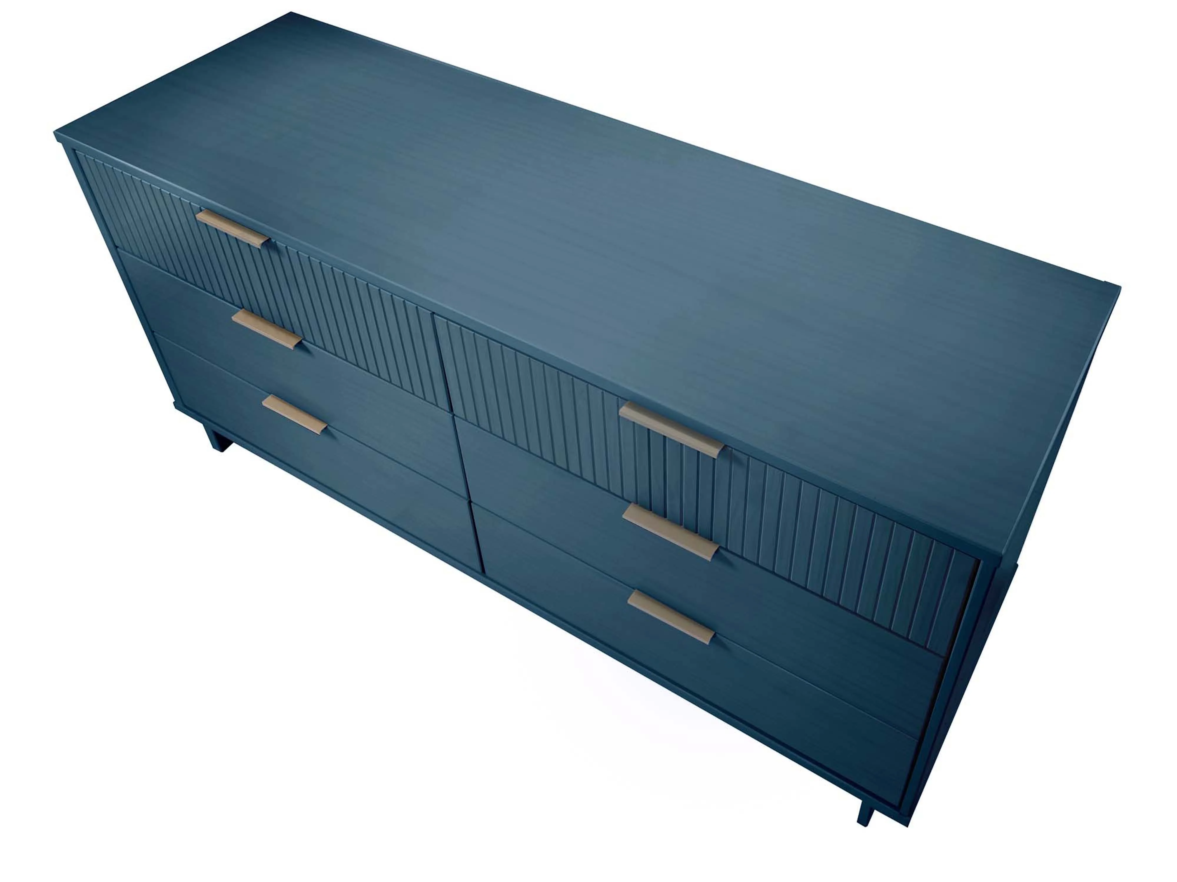 Granville 3-Piece Tall Narrow Chest, Double Dresser and Nightstand Set in Midnight Blue - Image 20