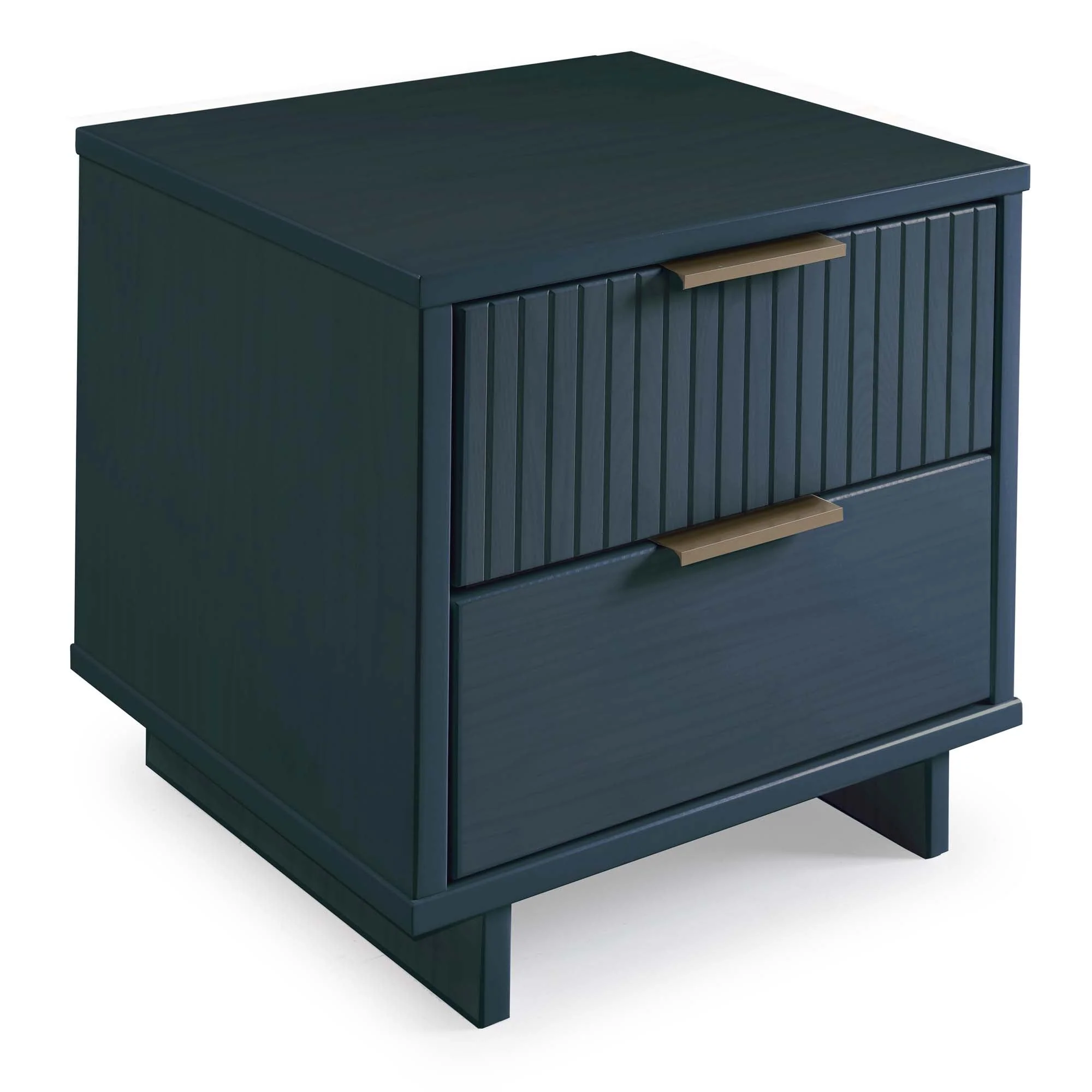 Granville 3-Piece Tall Narrow Chest, Double Dresser and Nightstand Set in Midnight Blue - Image 24