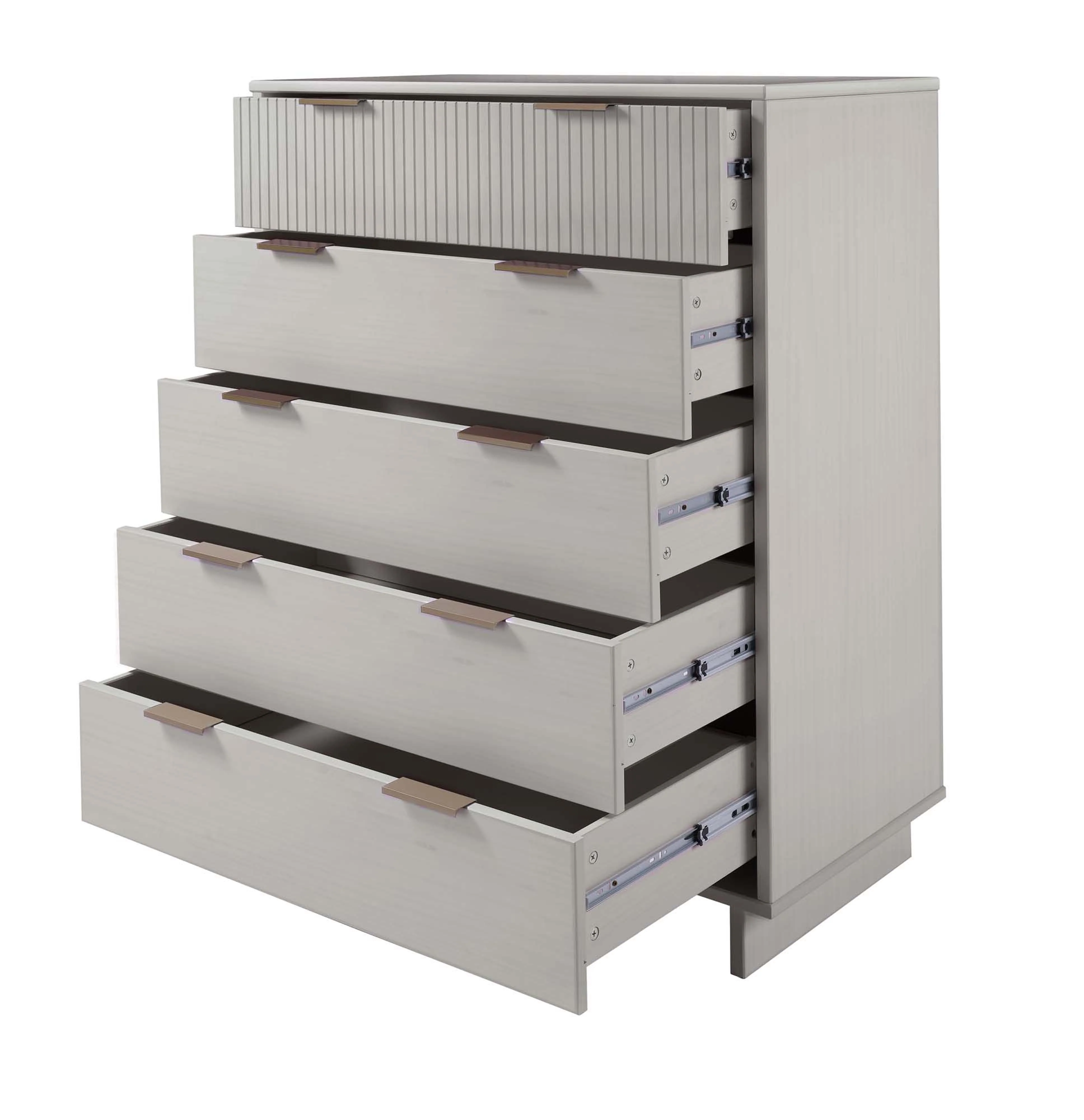 Granville 45.27 Tall Dresser in Light Grey - Image 5