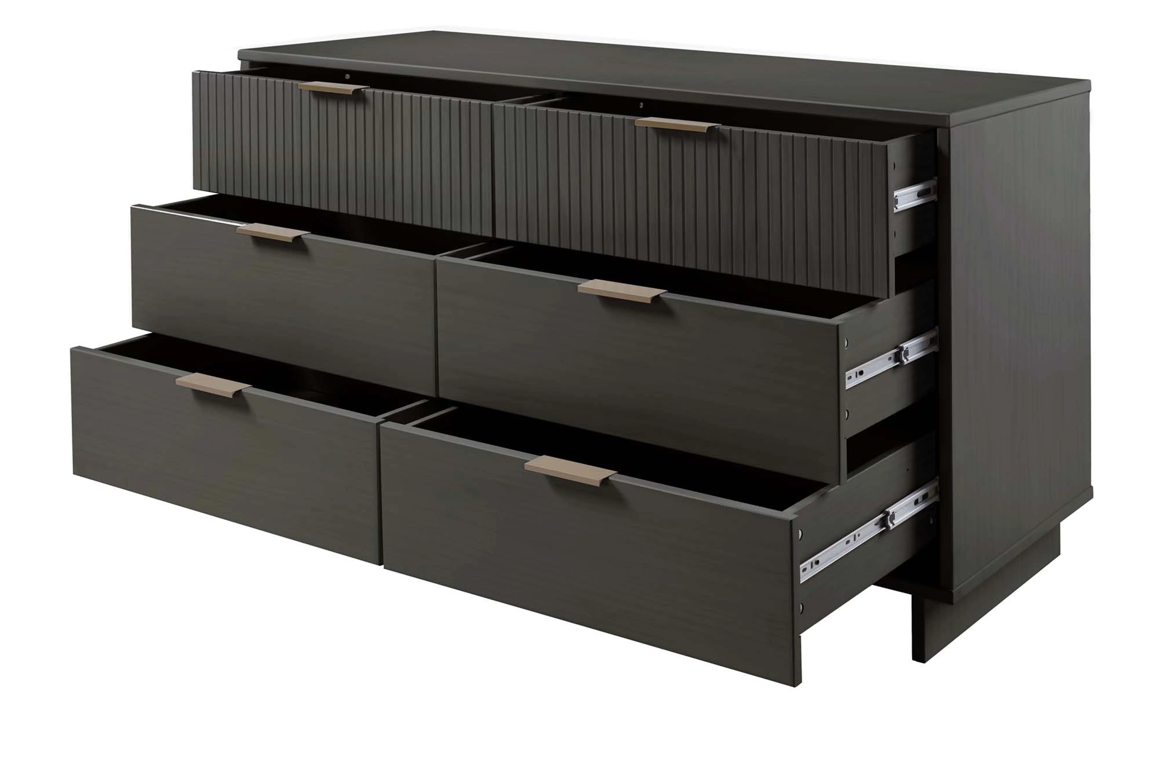 Granville 55.07 Double Wide Dresser in Dark Grey - Image 5