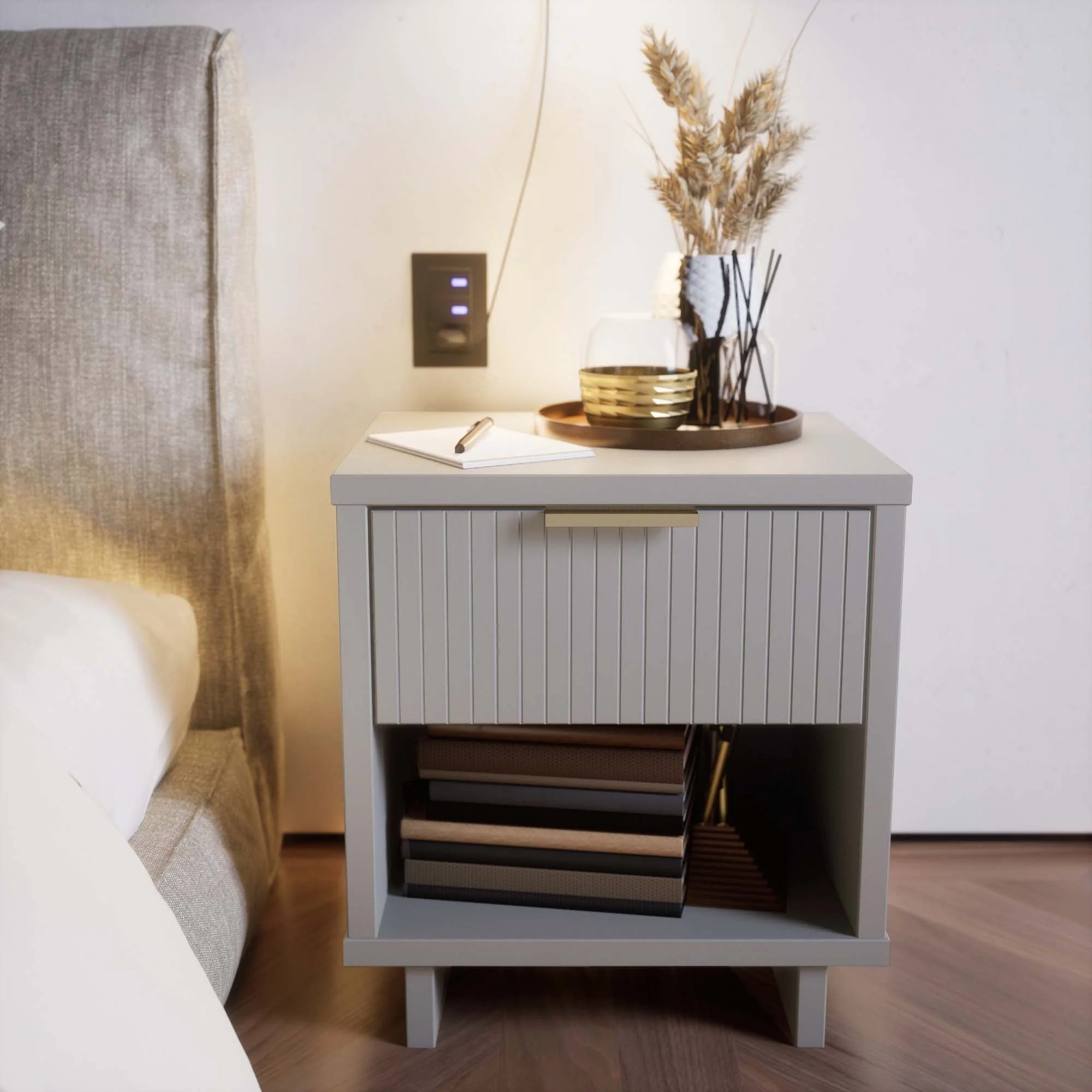 Granville Nightstand 1.0 in Light Grey - Image 2