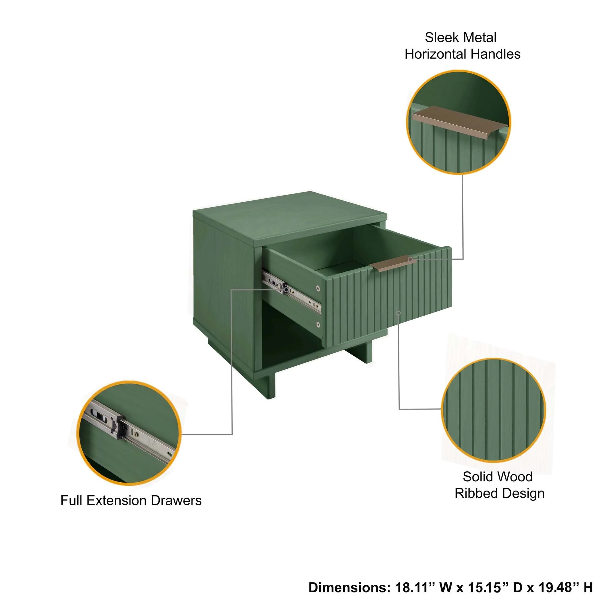 Granville Nightstand 1.0 in Sage Green - Image 4