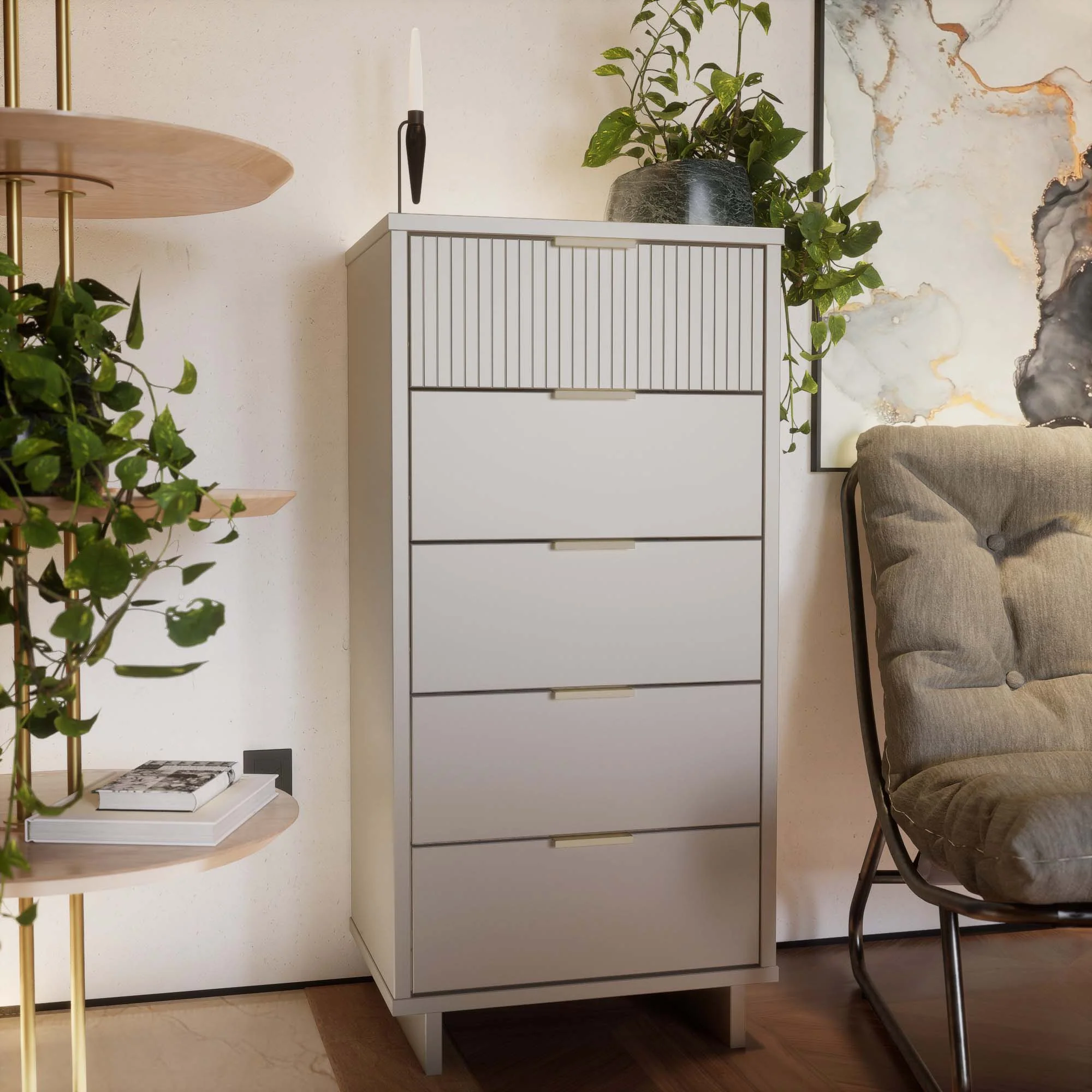 Granville Tall 23.62 Narrow Dresser in Light Grey - Image 2