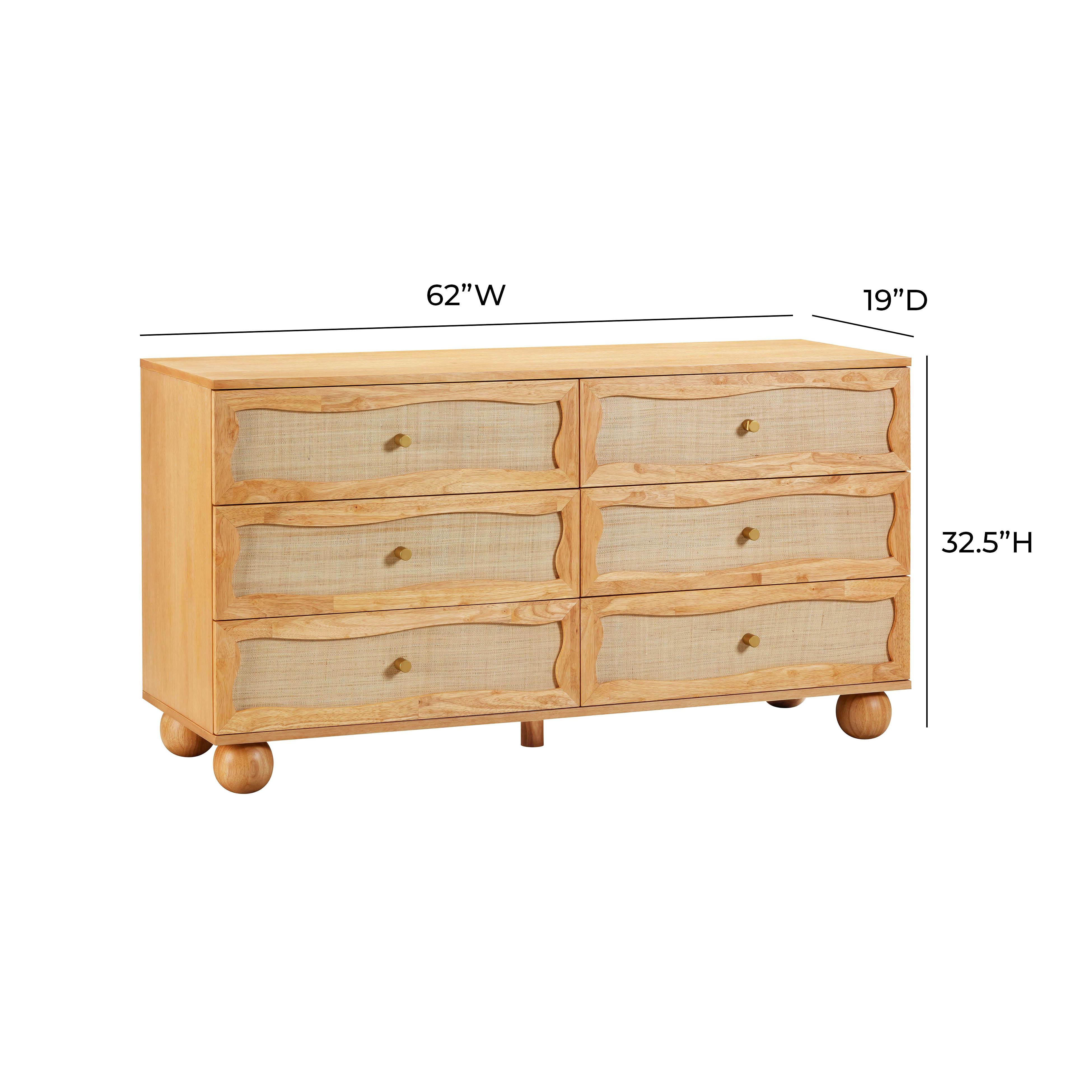 Grappa Natural Wood & Rattan Wavy Dresser - Image 7