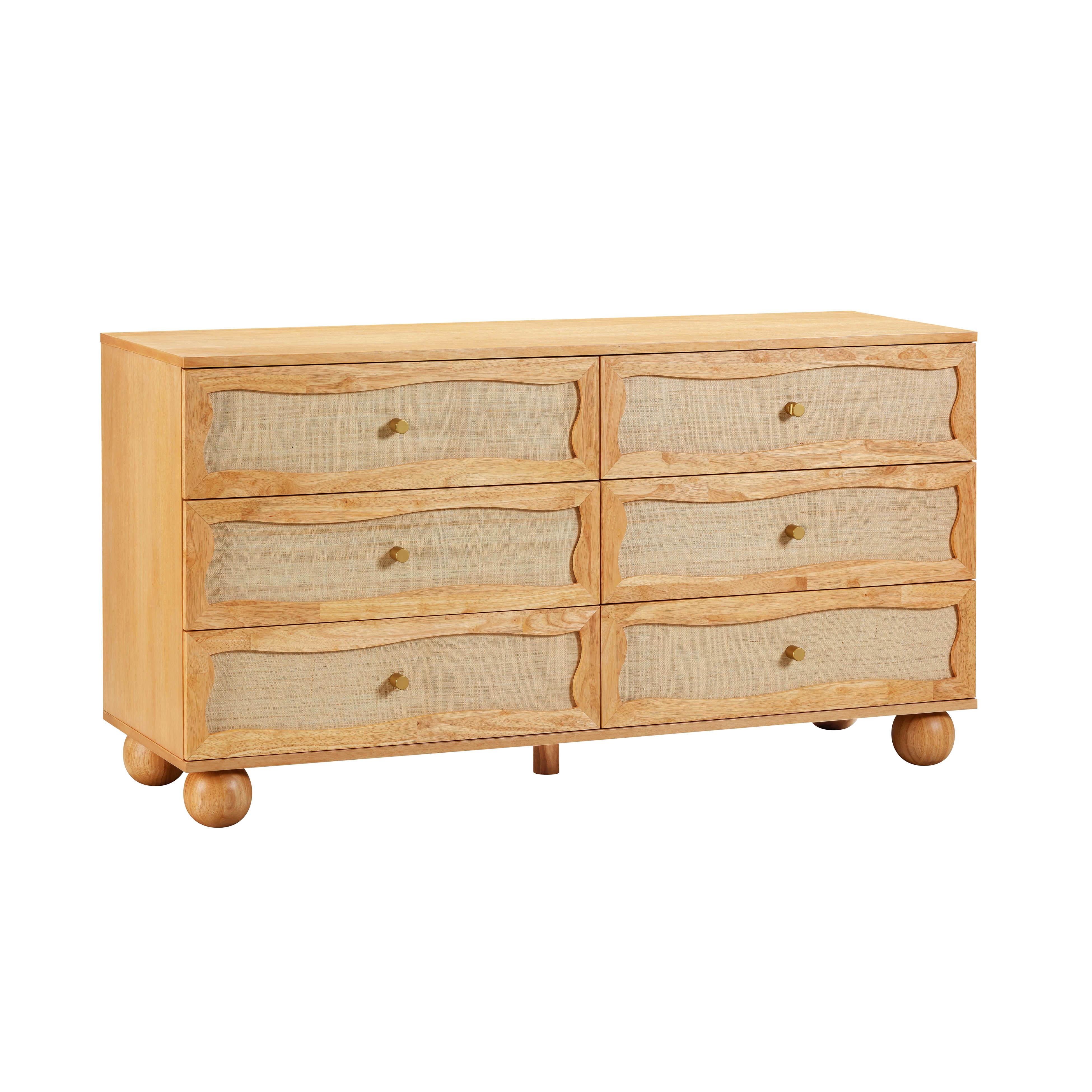 Grappa Natural Wood & Rattan Wavy Dresser - Image 8