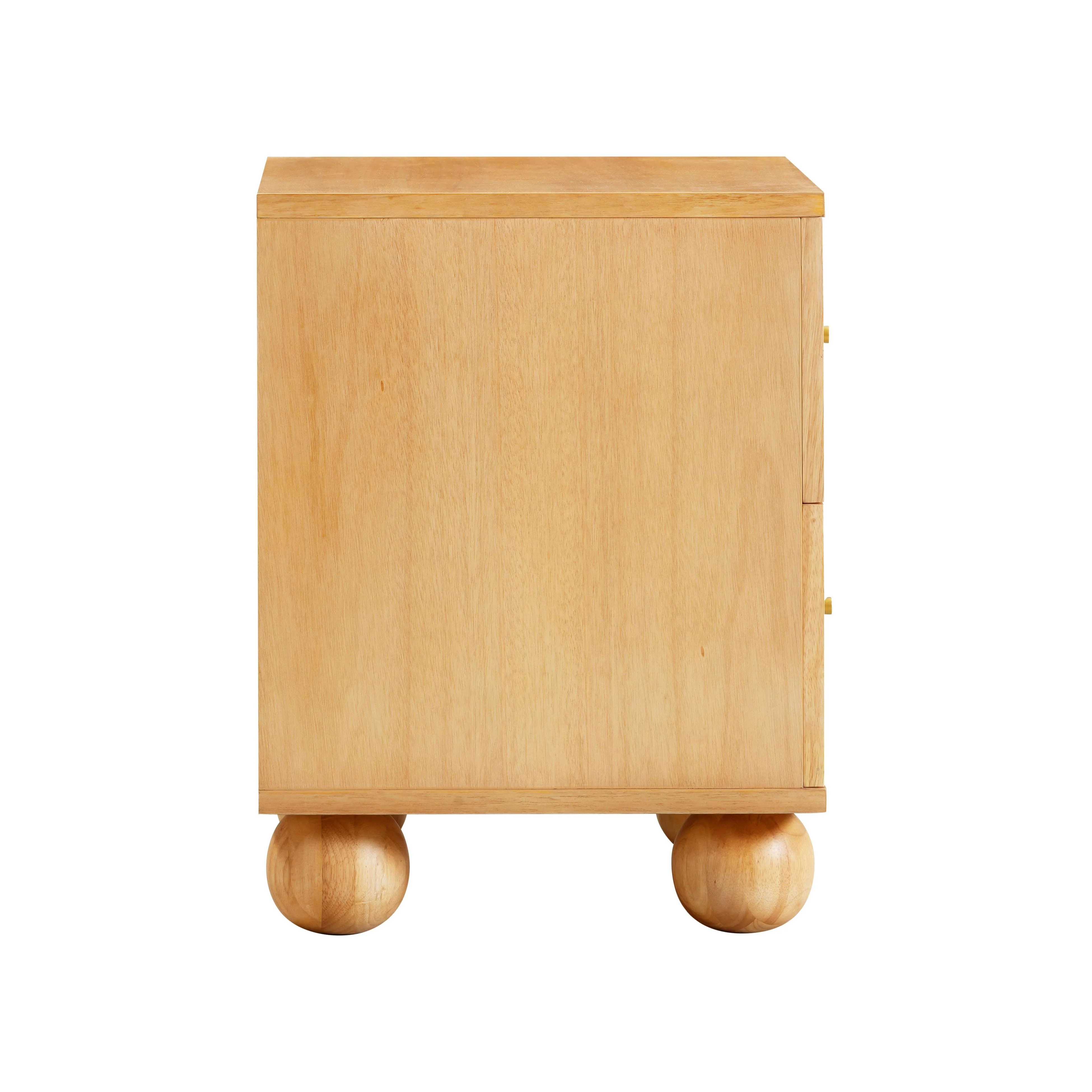 Grappa Natural Wood & Rattan Wavy Nightstand - Image 4