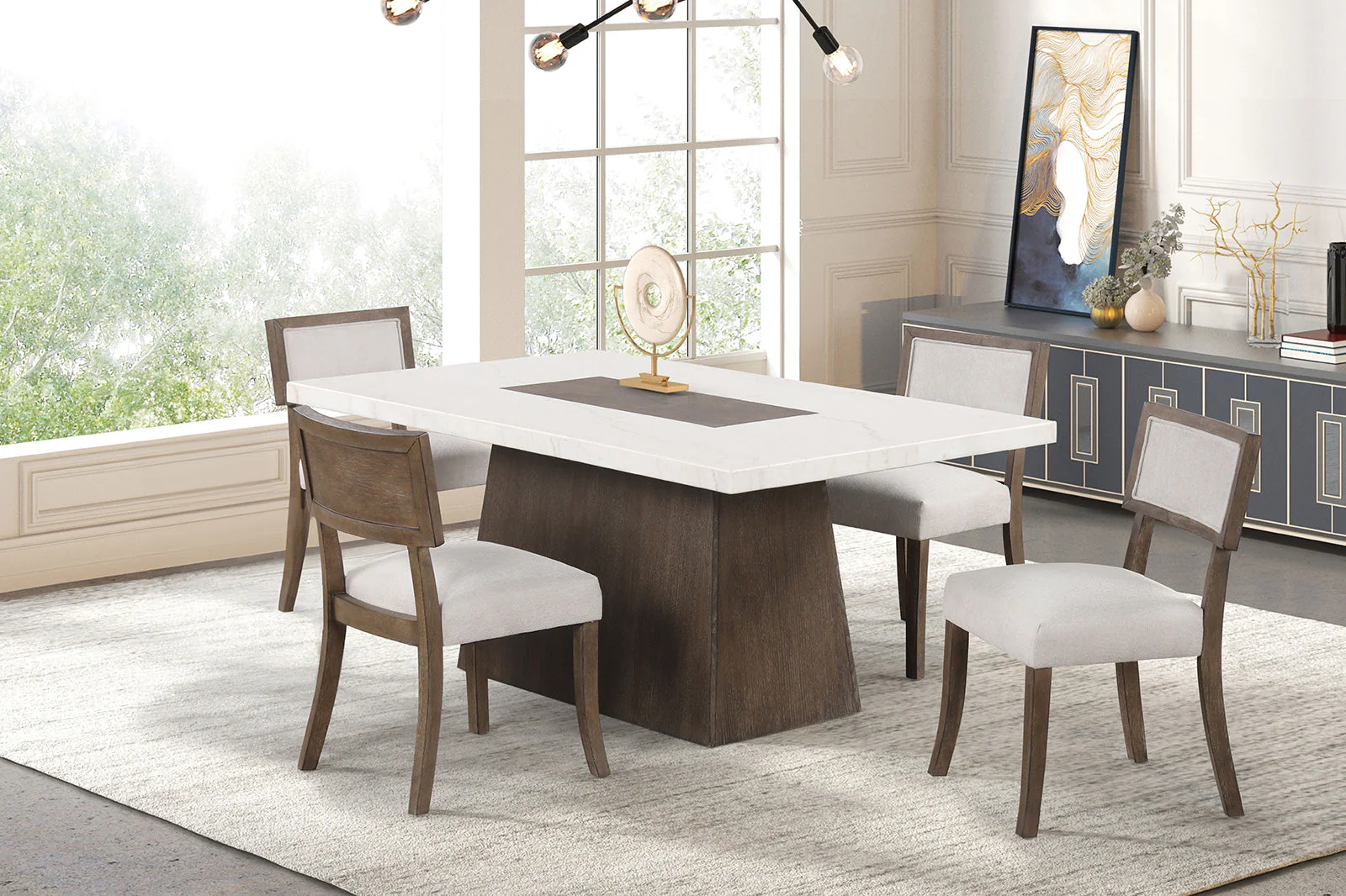 Grasten Dark Walnut/Light Gray Side Chair - Image 2