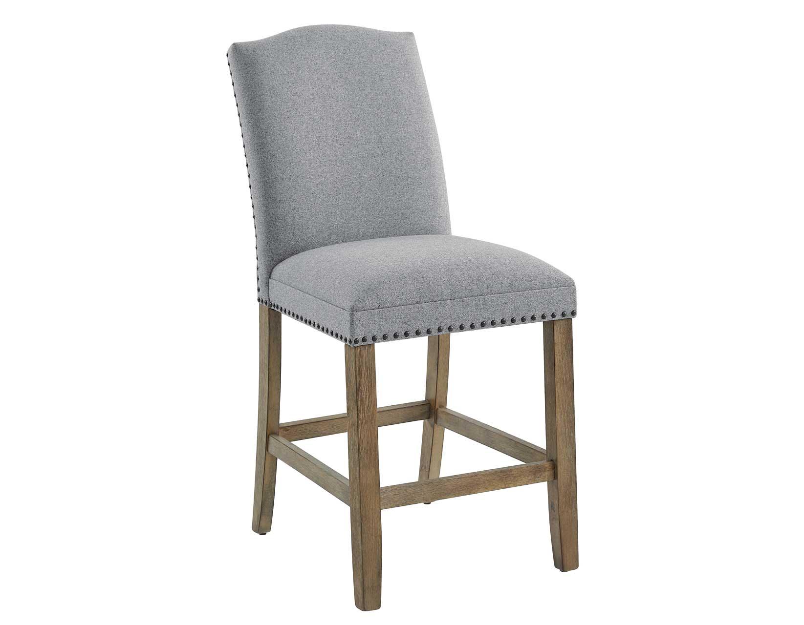 Grayson Gray 24″ Counter Stool, Upholstered with Nailhead - Image 3