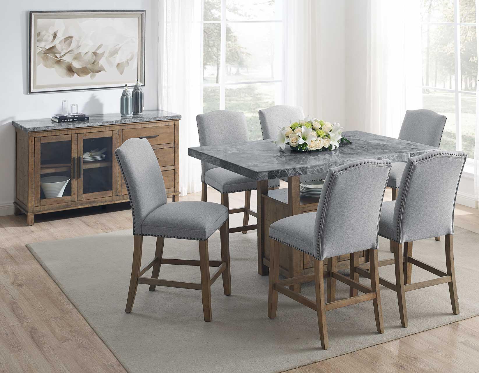 Grayson Gray 24″ Counter Stool, Upholstered with Nailhead - Image 8