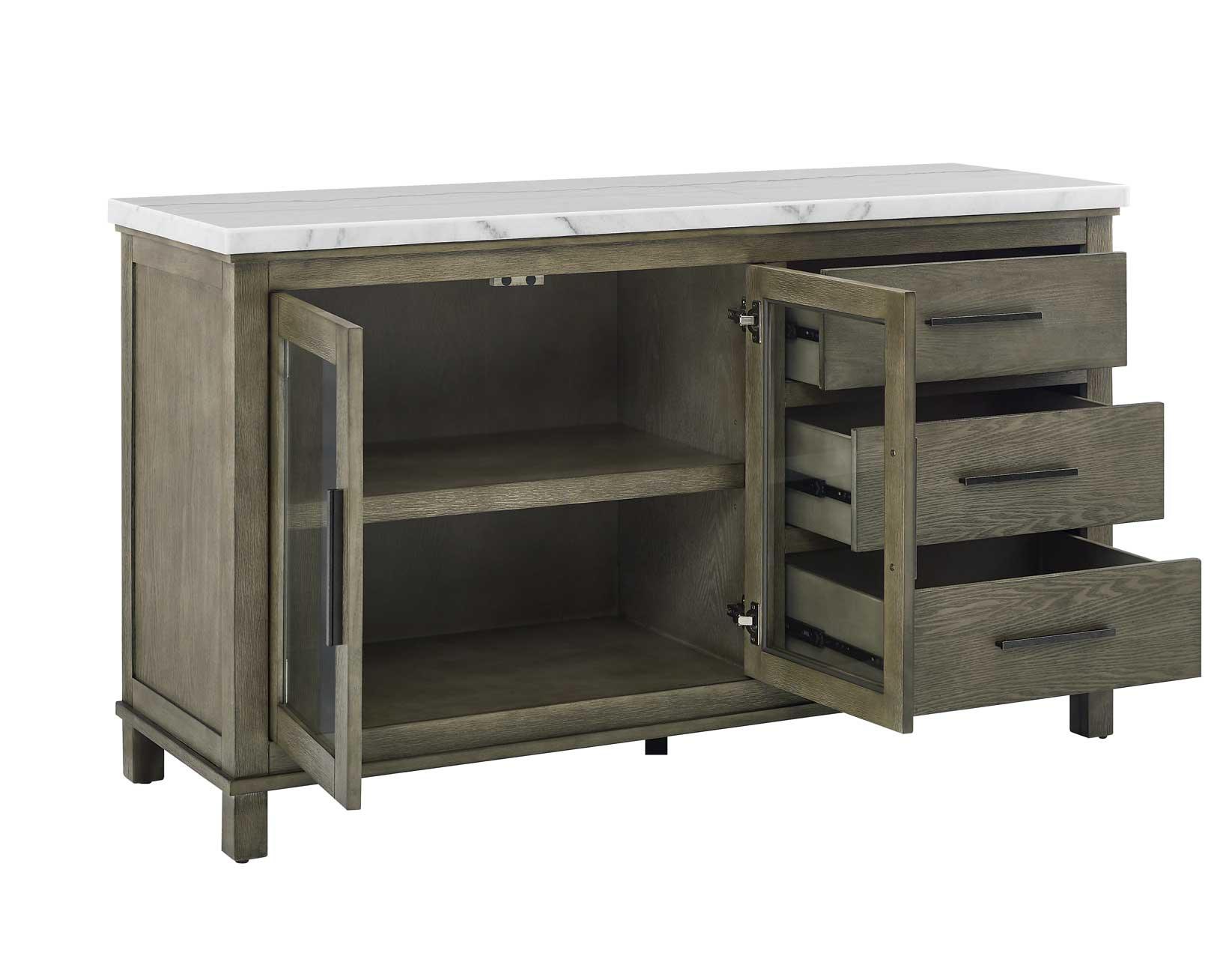 Grayson Server, White Marble Top - Image 4