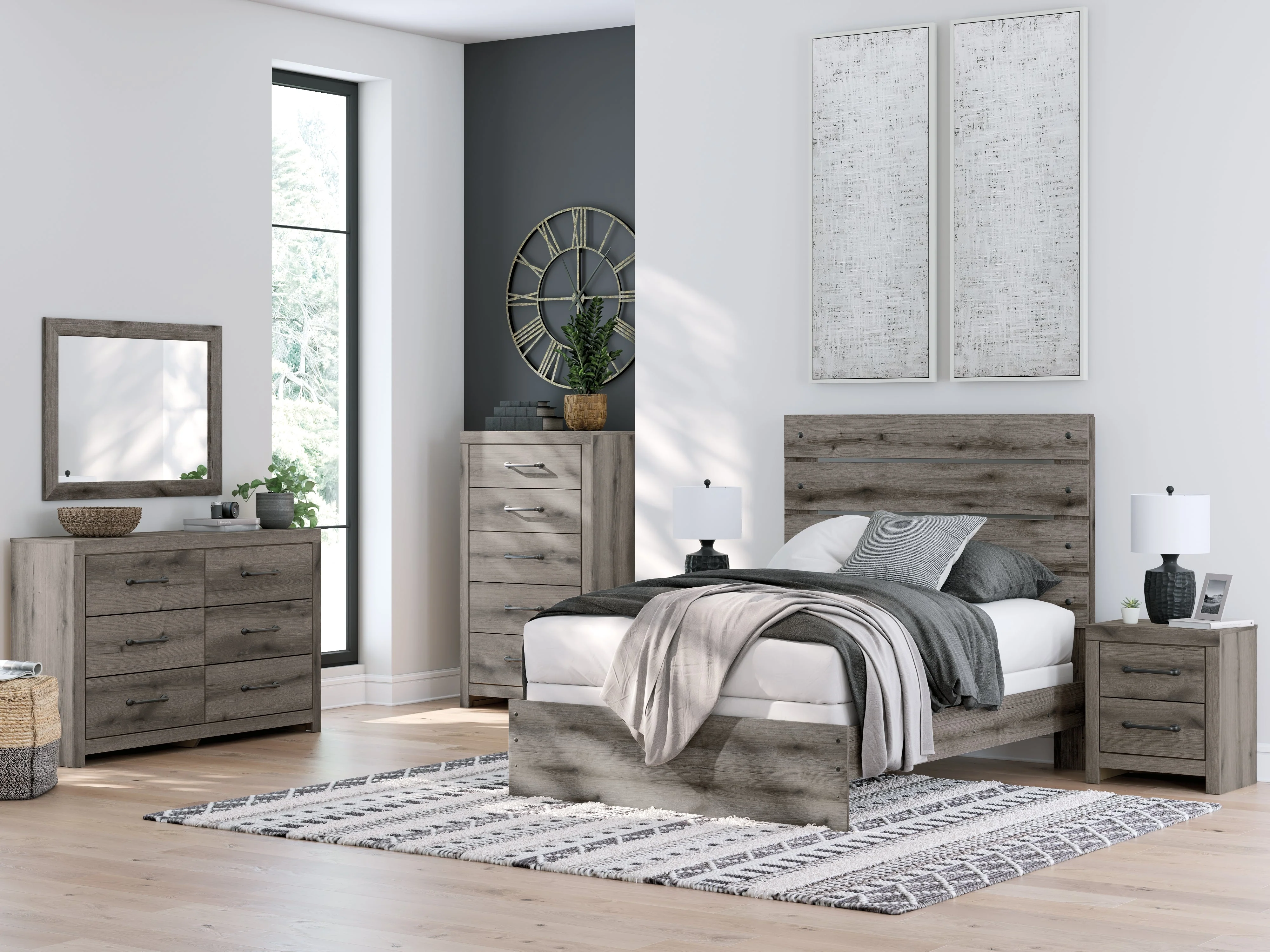 Graystorm Brown Gray Bedroom Mirror - Image 3