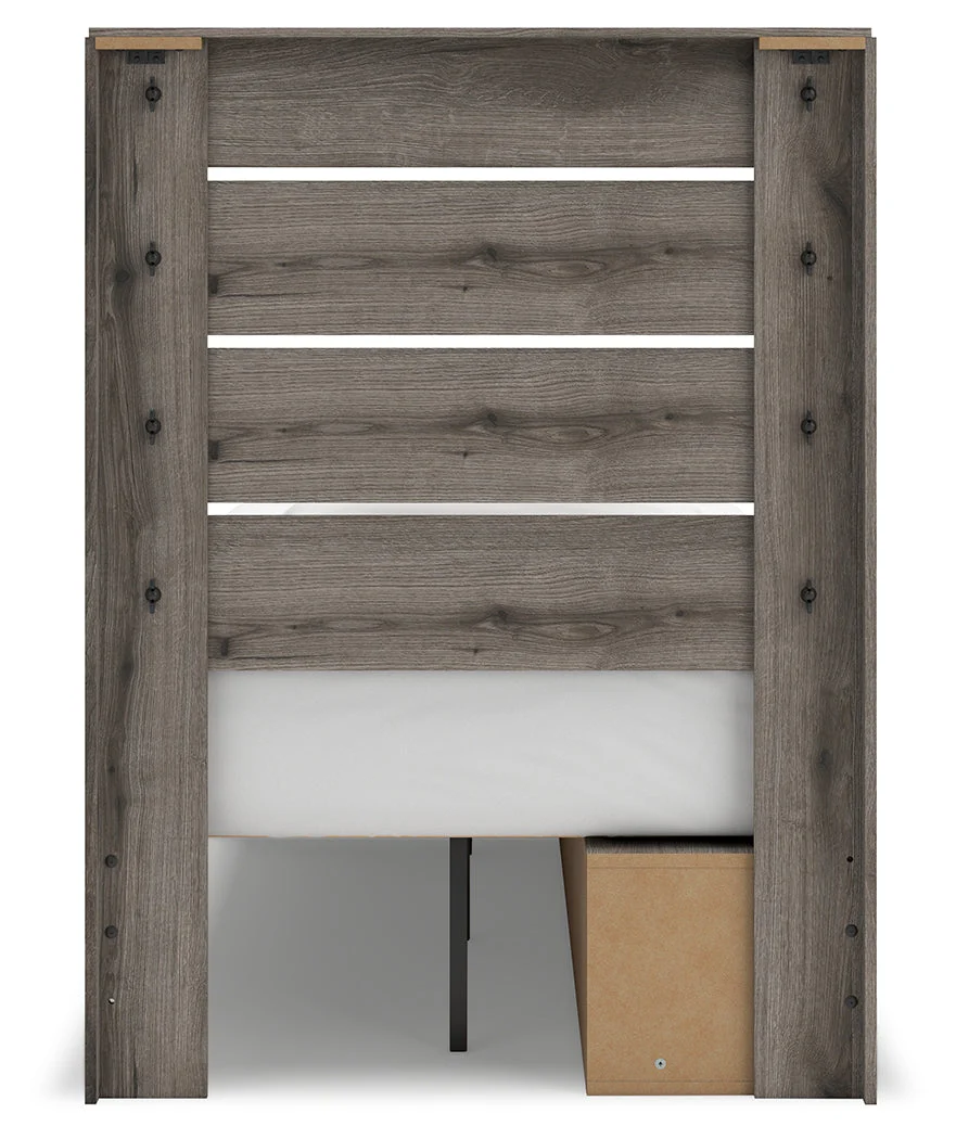 Graystorm Brown Gray Full Storage Platform Bed with 2 Drawers - Image 7
