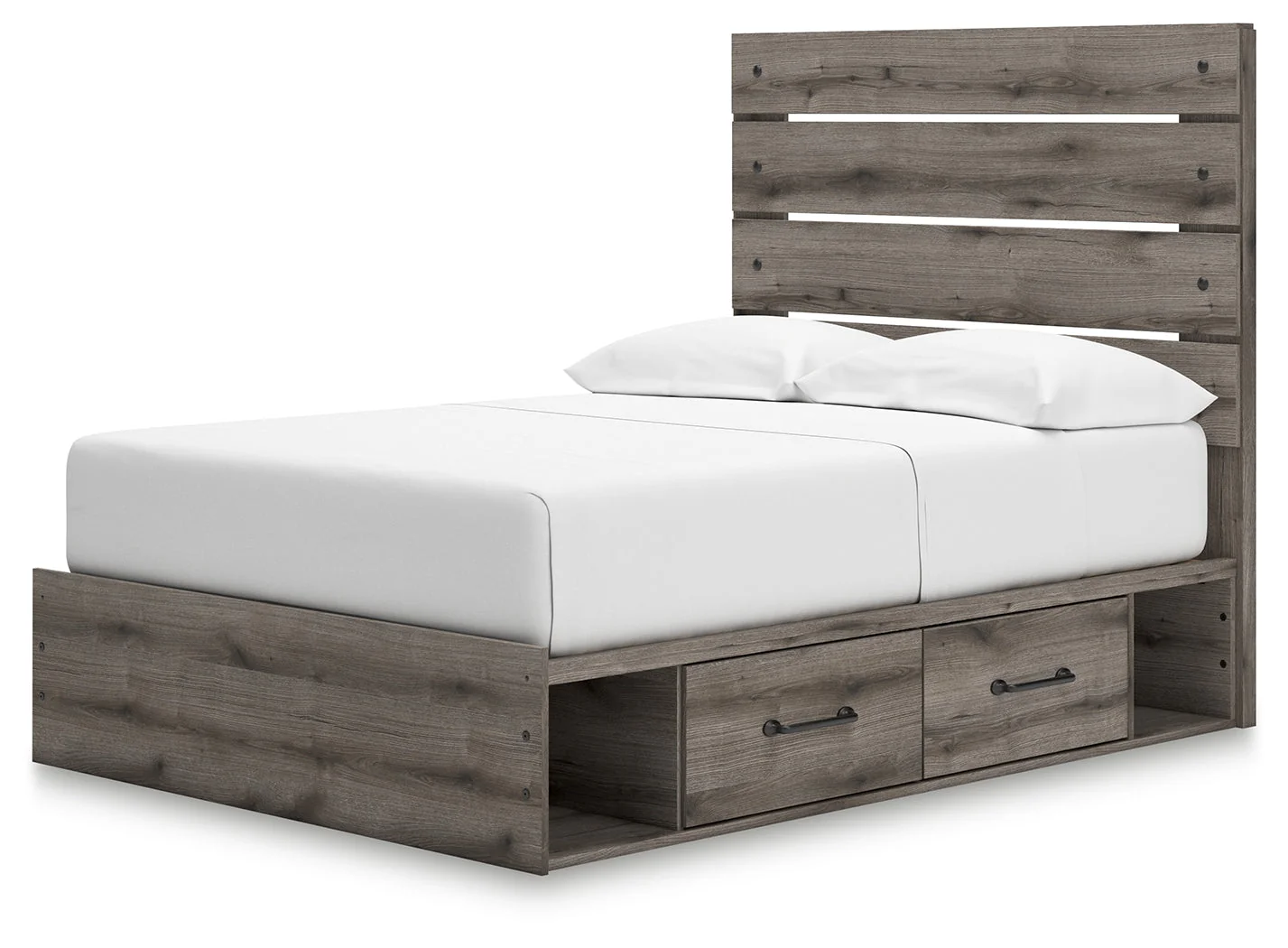 Graystorm Brown Gray Full Storage Platform Bed with 4 Drawers - Image 5