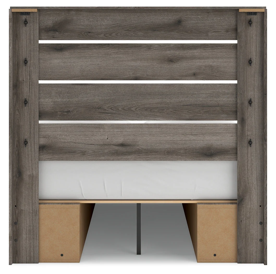 Graystorm Brown Gray Full Storage Platform Bed with 4 Drawers - Image 8