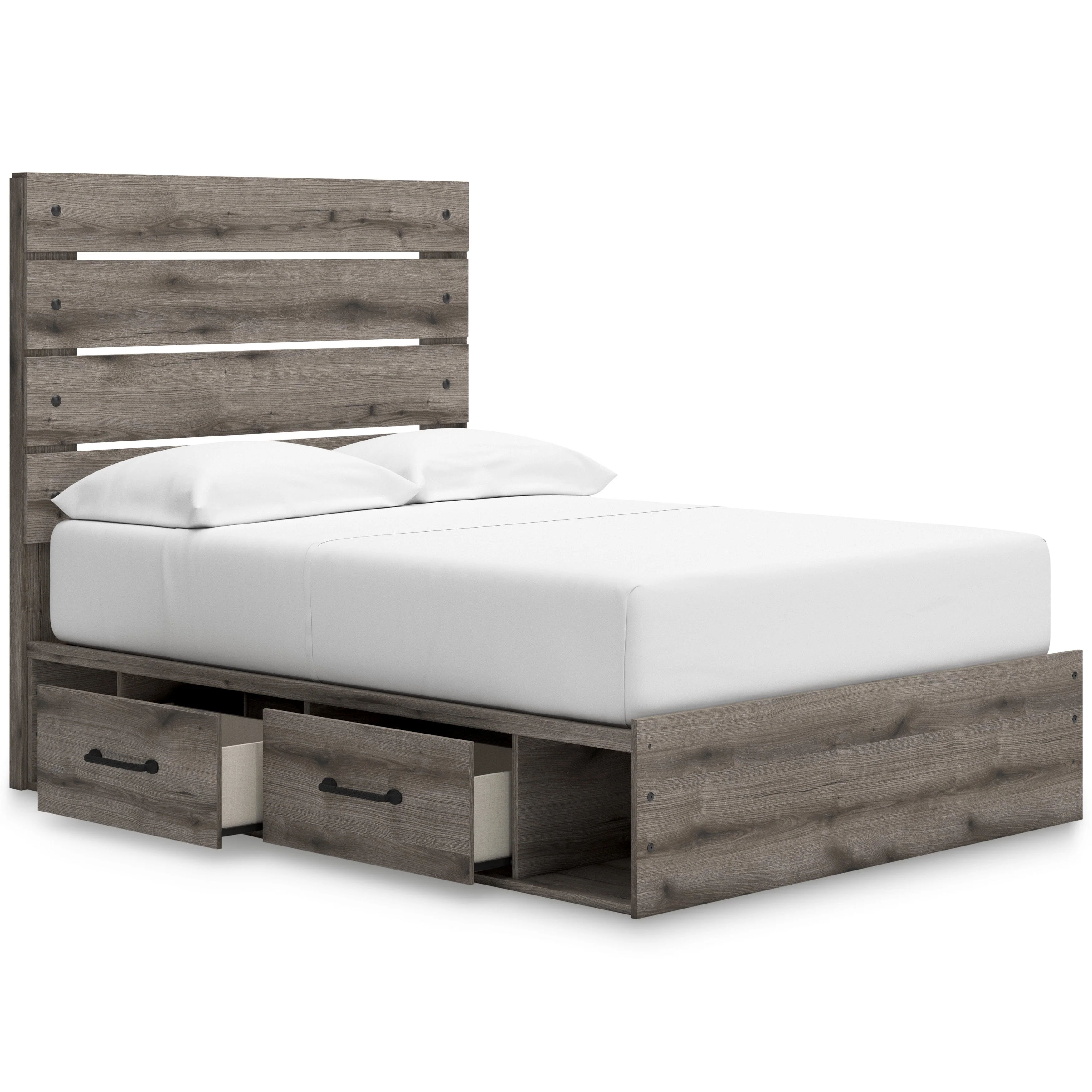 Graystorm Brown Gray Storage Panel Bedroom Set with 4 Side Drawers - Image 7
