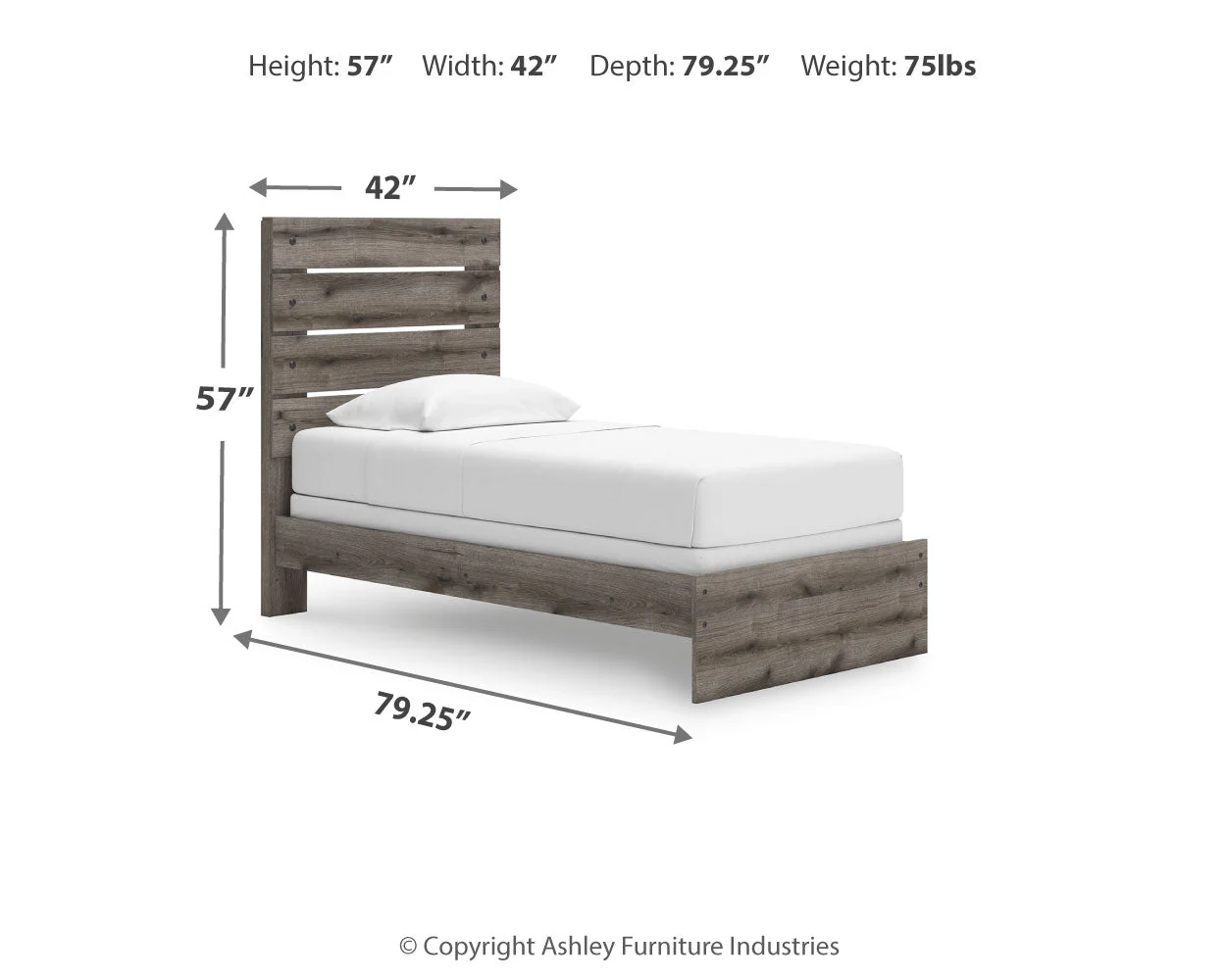 Graystorm Brown Gray Twin Panel Bed - Image 4