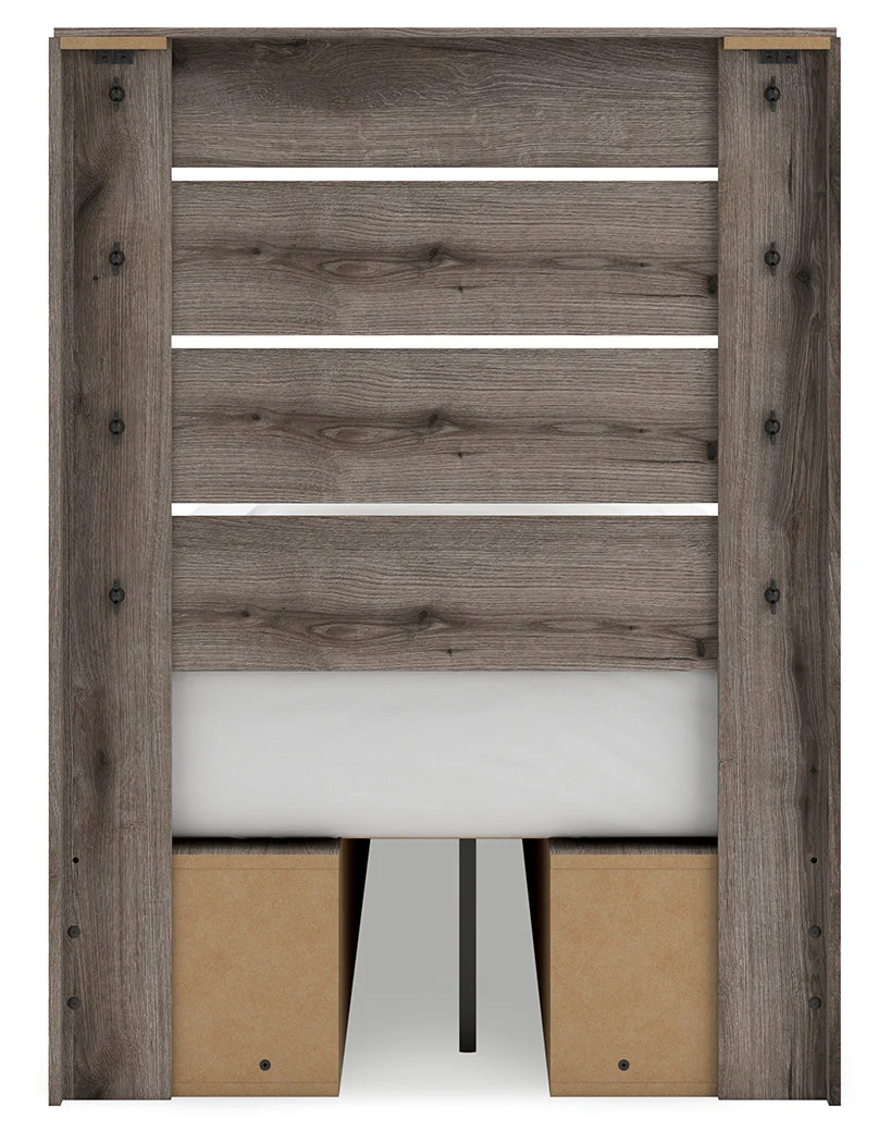 Graystorm Brown Gray Twin Storage Platform Bed with 4 Drawers - Image 8