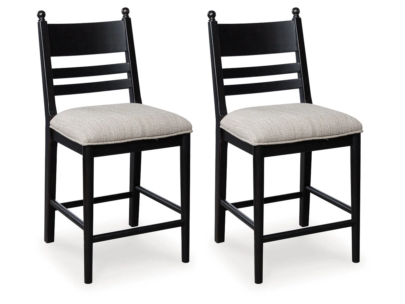 Greddinton Black Upholstered Barstool (Set of 2)