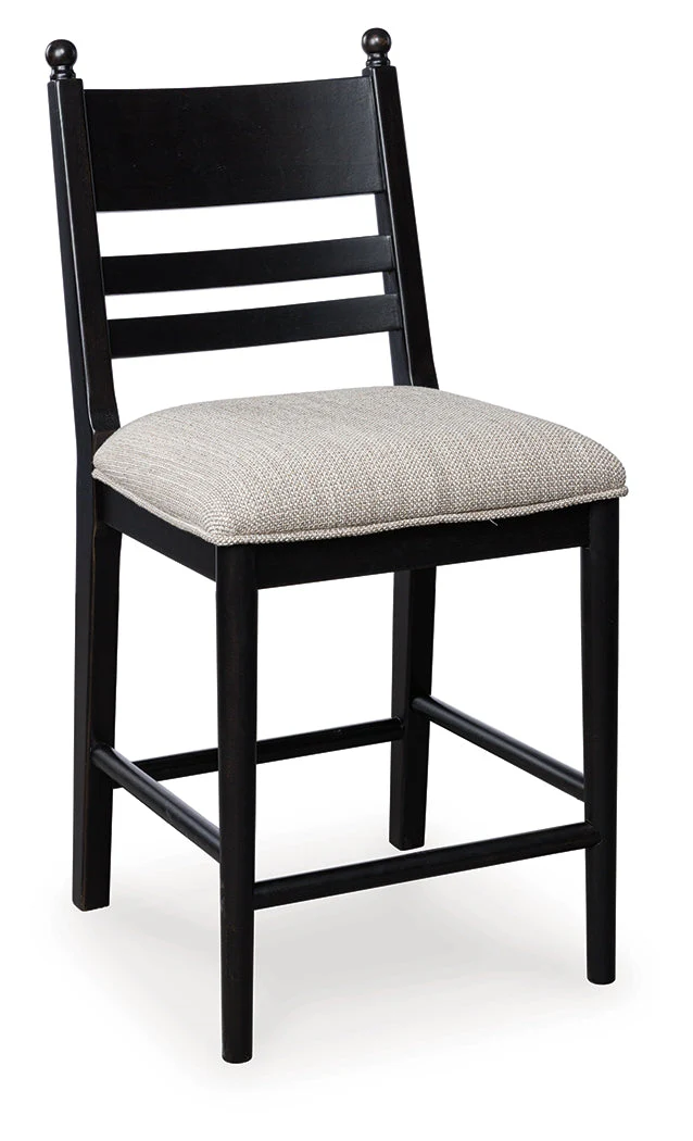 Greddinton Black Upholstered Barstool (Set of 2) - Image 2