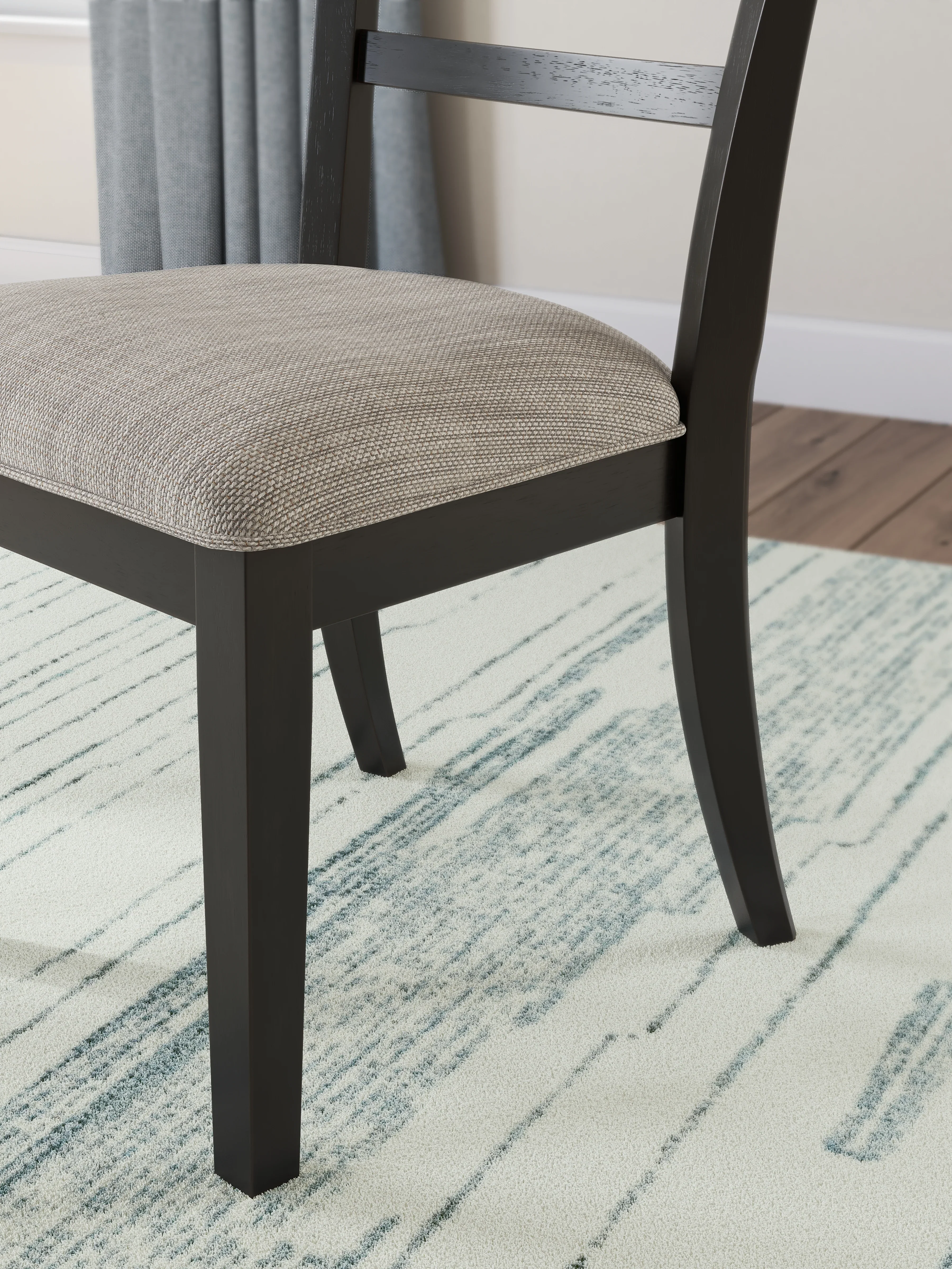 Greddinton White Dining Table and 4 Black Chairs - Image 3