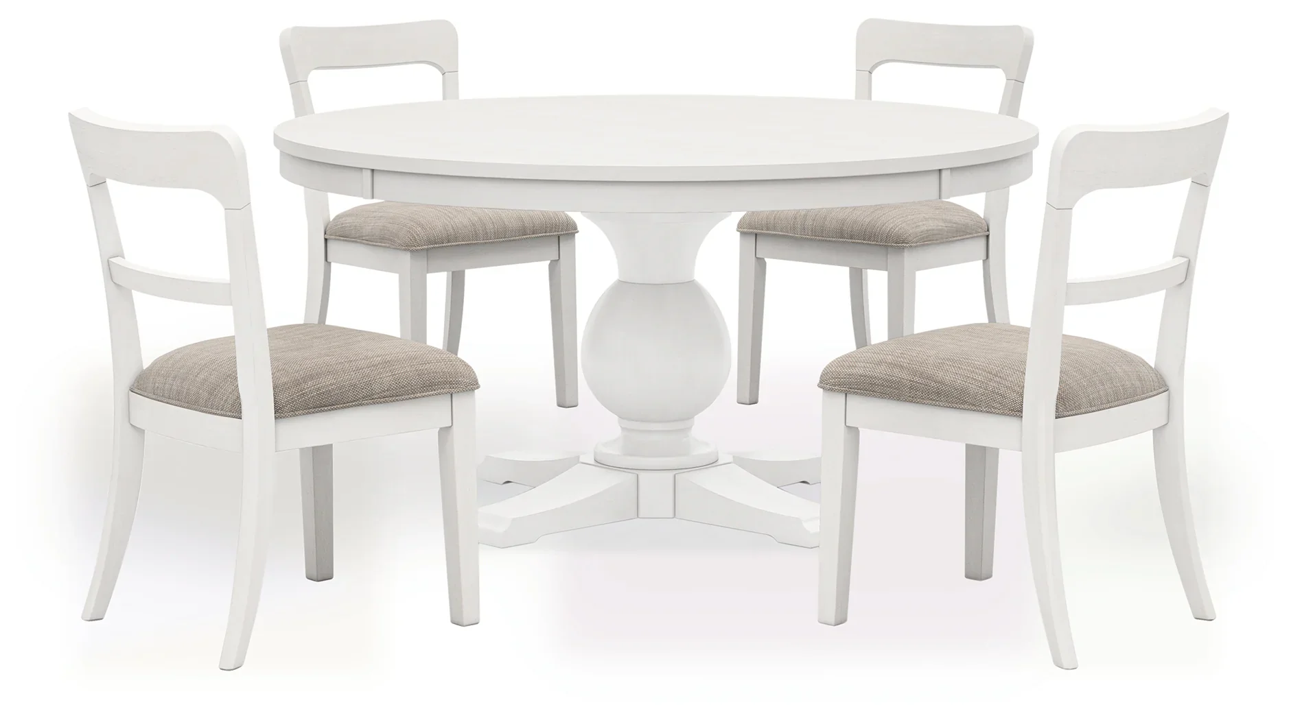 Greddinton White Dining Table With 4 Chairs