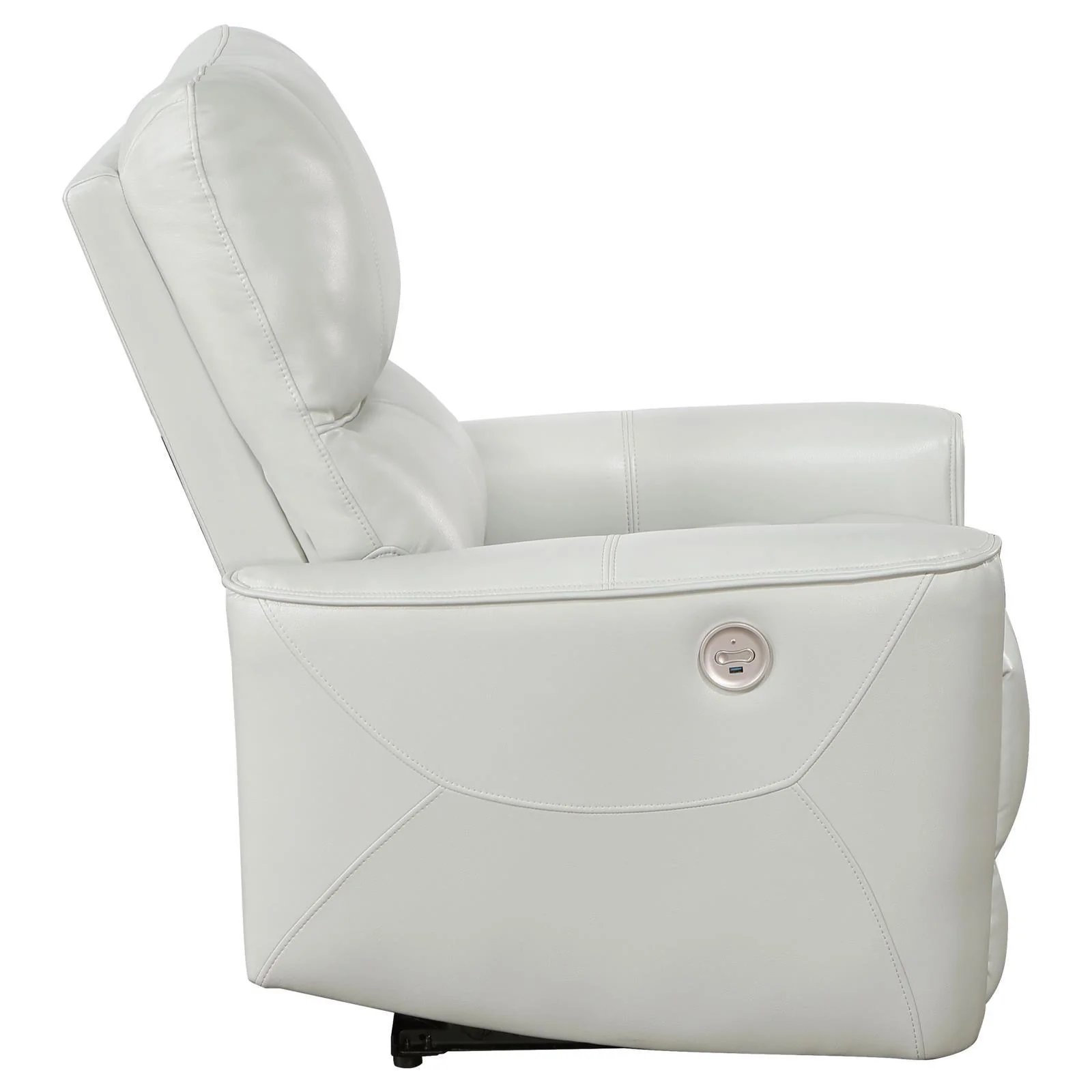 Greenfield Ivory Upholstered Power Recliner Chair - Image 5