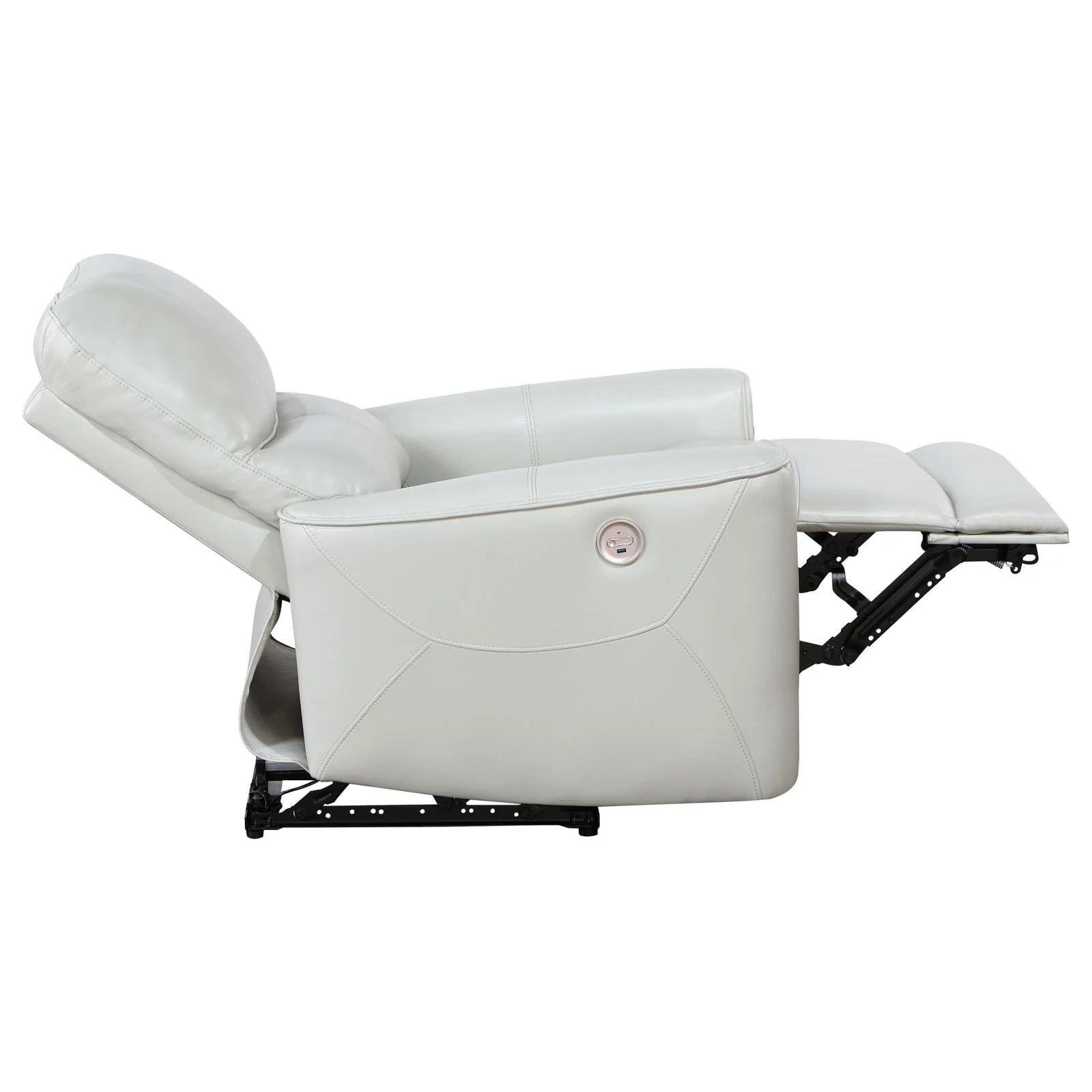 Greenfield Ivory Upholstered Power Recliner Chair - Image 6