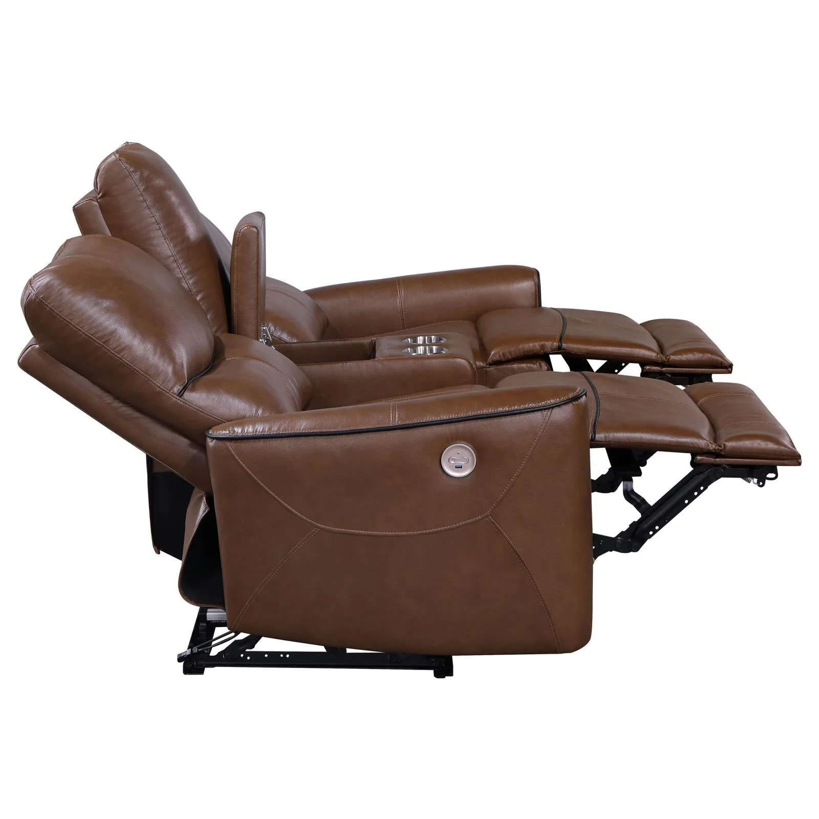 Greenfield Saddle Brown 2-Piece Upholstered Power Reclining Set - Image 11