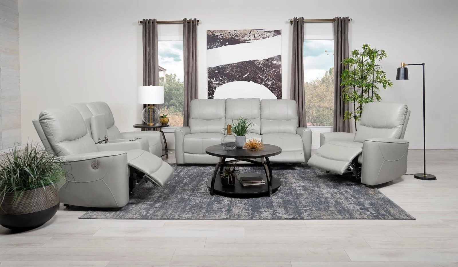 Greenfield Upholstered Power Reclining Sofa Dove Grey - Image 11