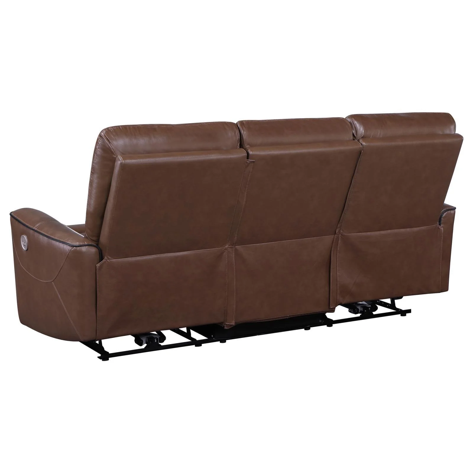 Greenfield Upholstered Power Reclining Sofa Saddle Brown - Image 4
