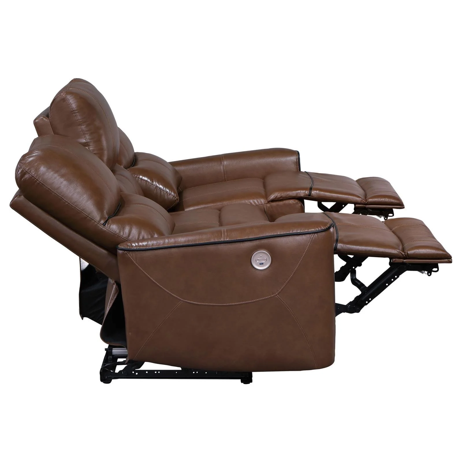 Greenfield Upholstered Power Reclining Sofa Saddle Brown - Image 6