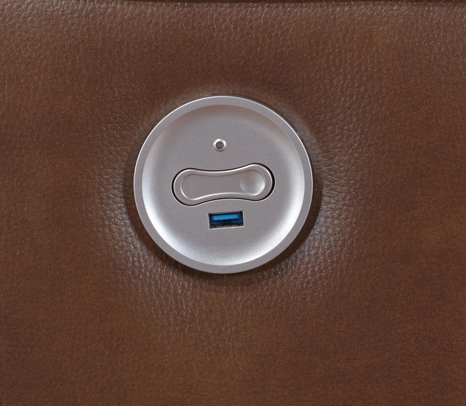 Greenfield Upholstered Power Reclining Sofa Saddle Brown - Image 7