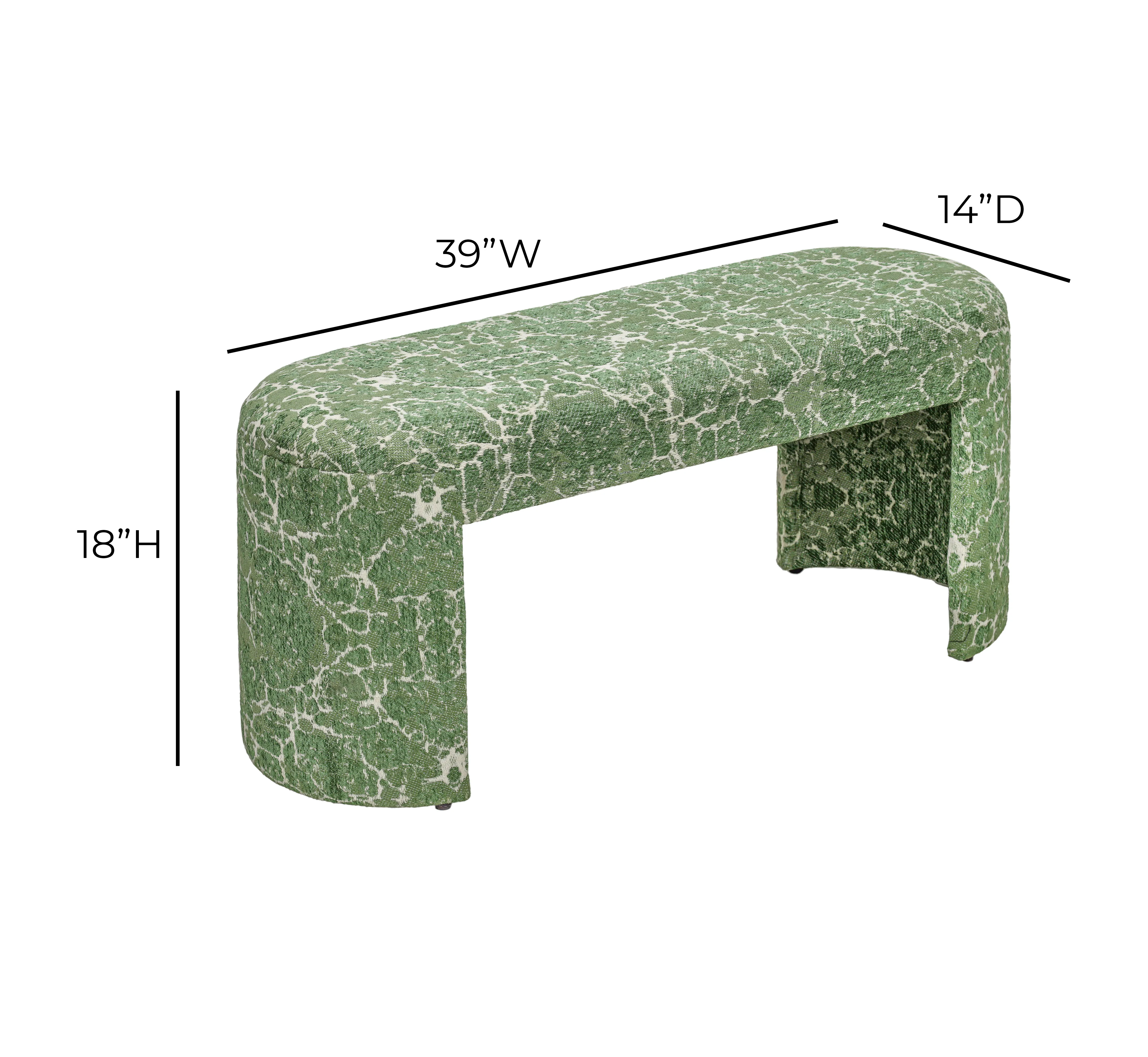 Greenspace 39" Rounded Upholstered Bench - Image 4