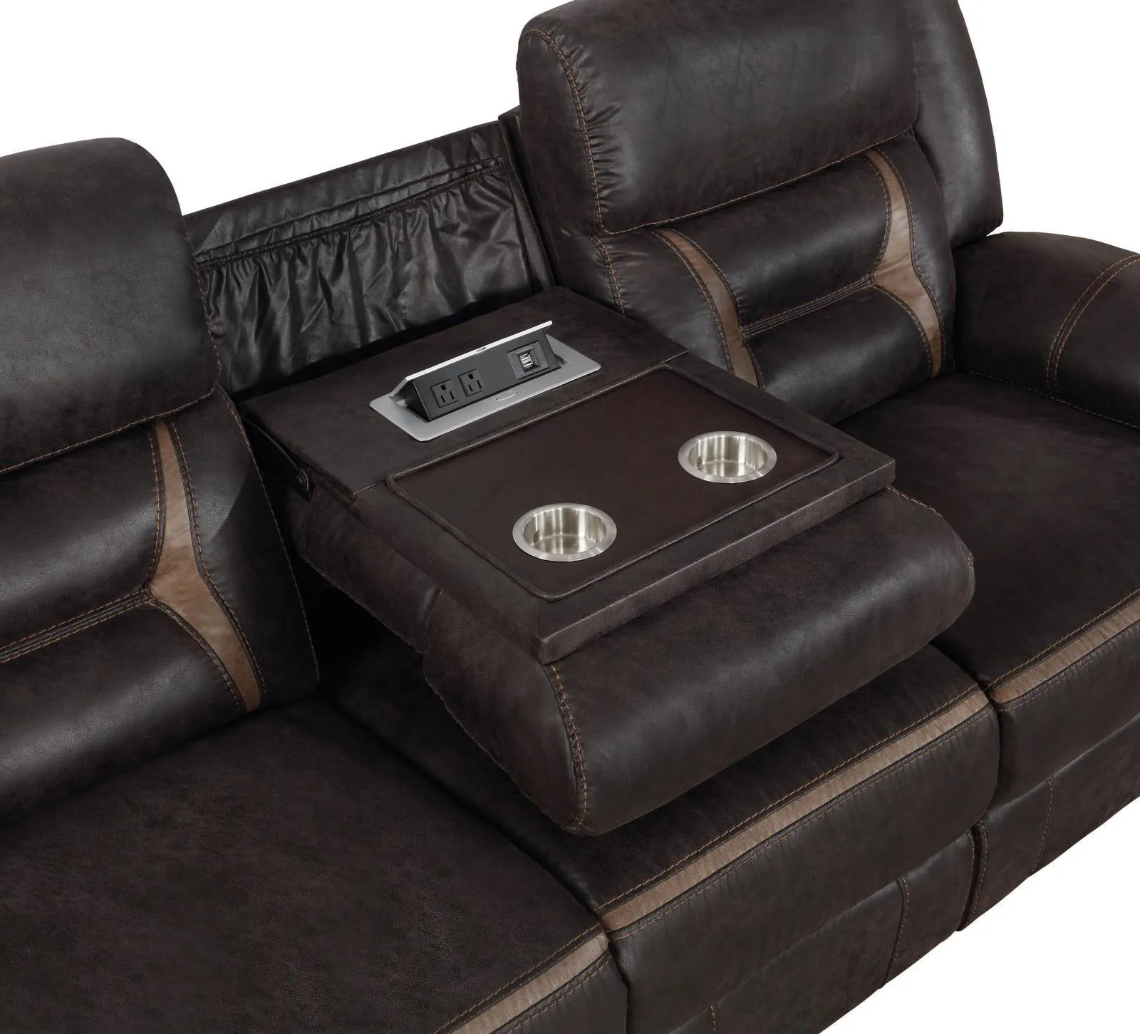 Greer Dark Brown 3-Piece Upholstered Tufted Living Room Set - Image 5