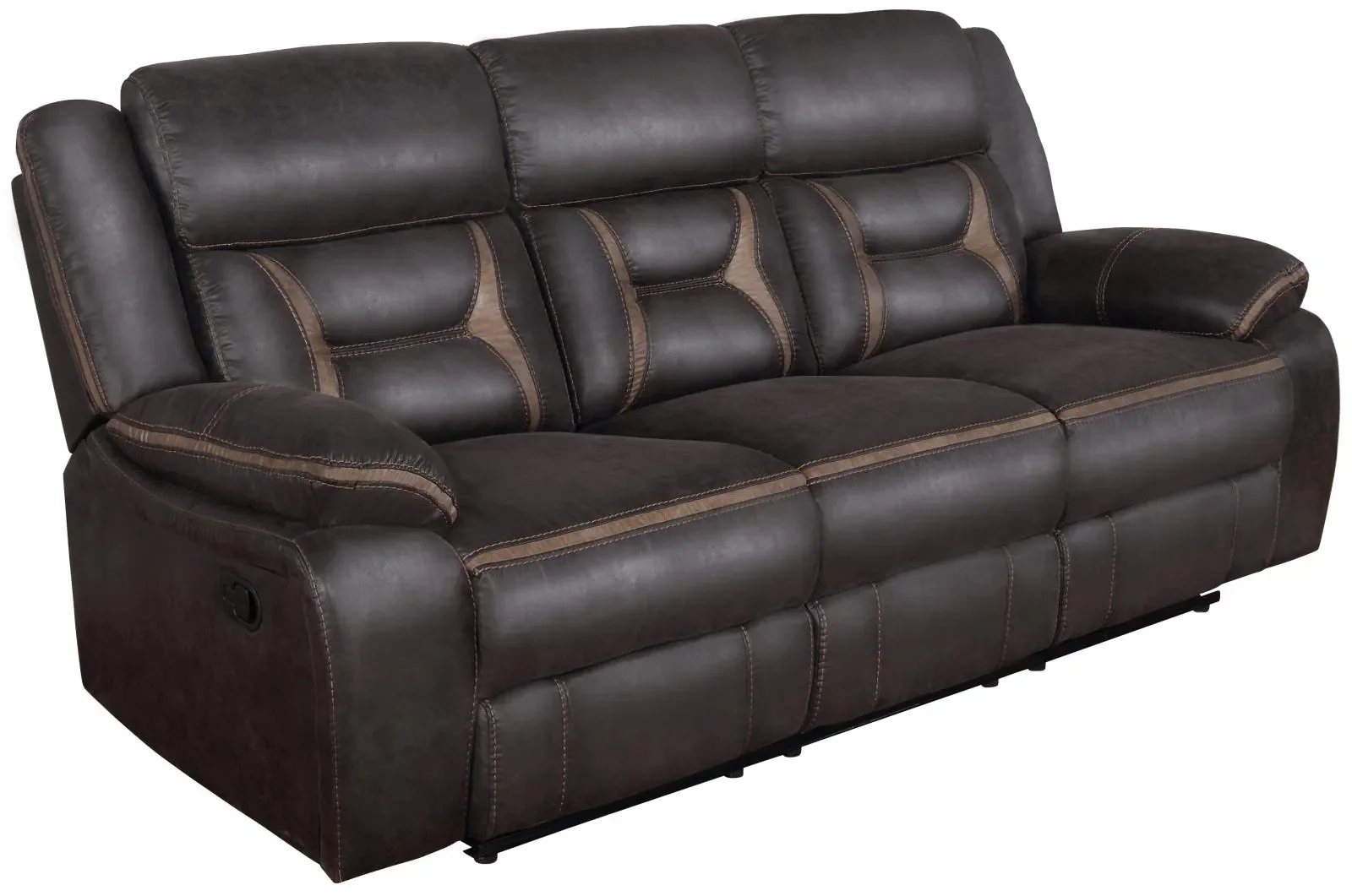 Greer Dark Brown Upholstered Tufted Reclining Living Room Set - Image 7