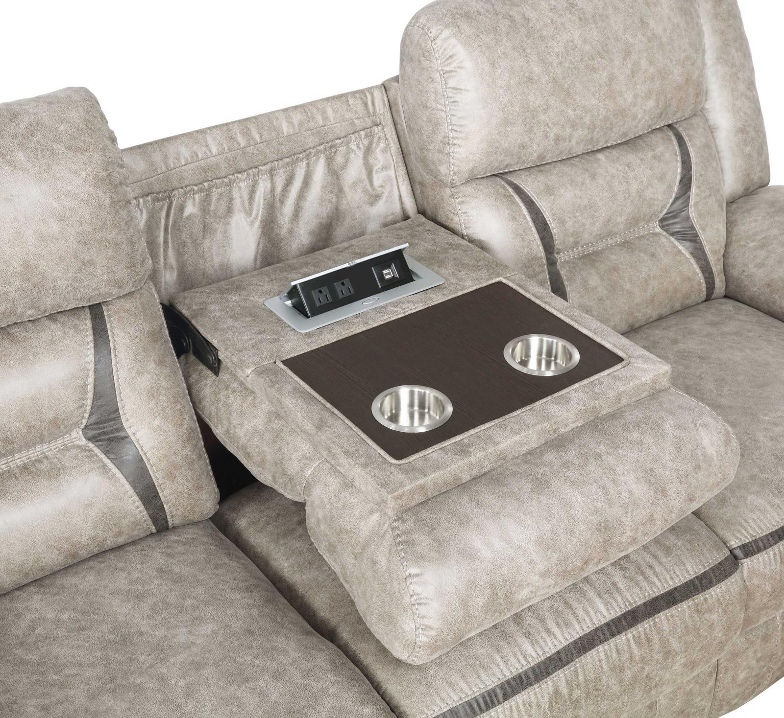 Greer Taupe 2-Piece Upholstered Tufted Living Room Set - Image 5
