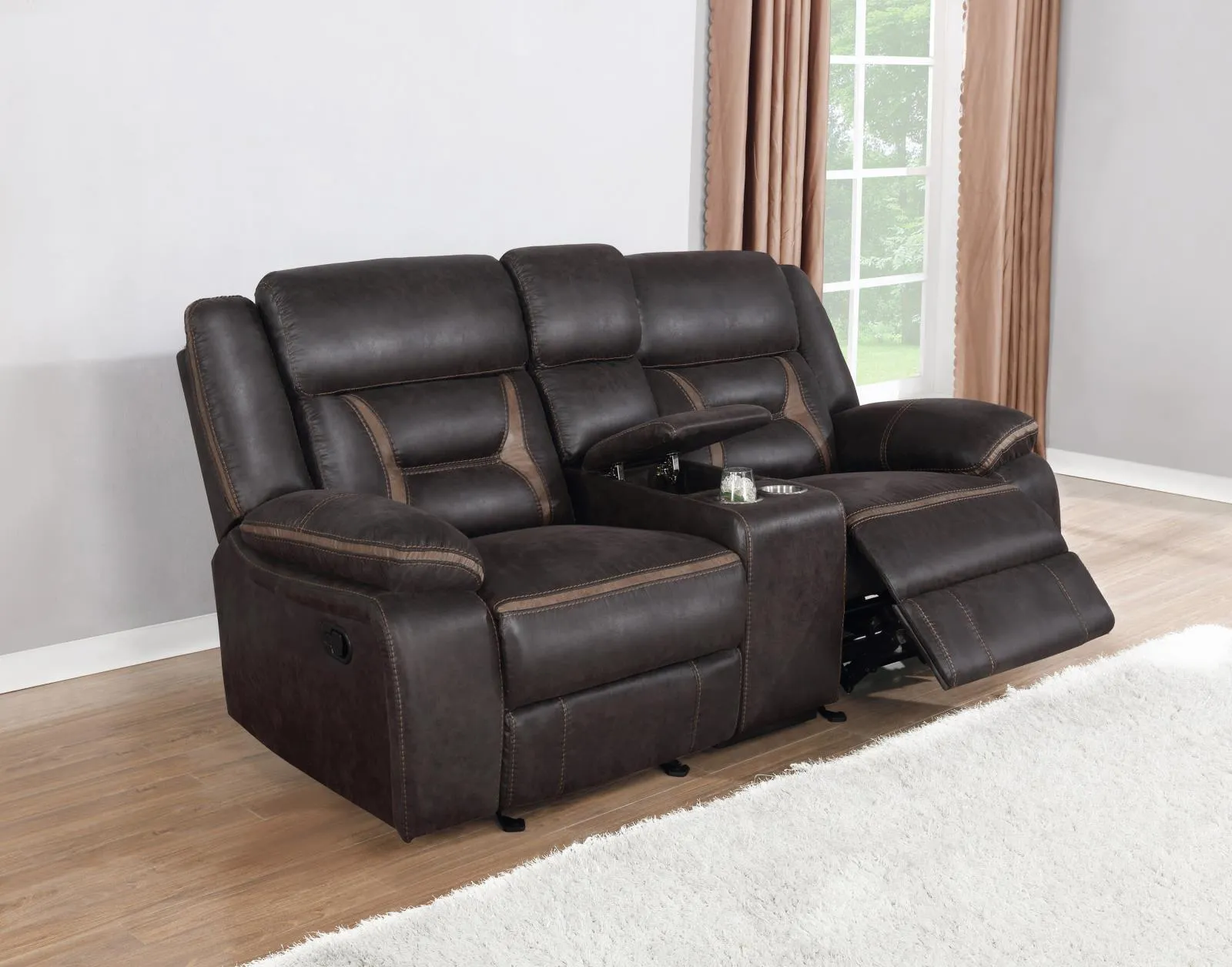Greer Upholstered Tufted Back Glider Loveseat - Image 2