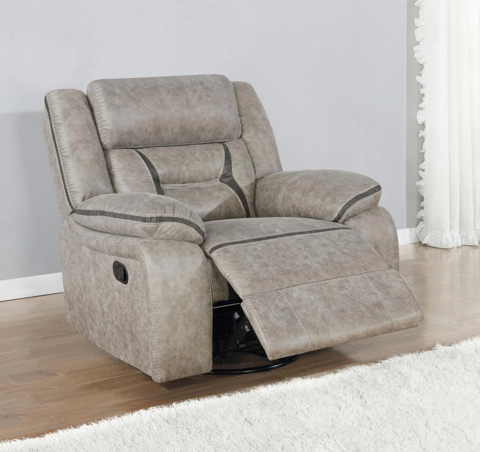 Greer Upholstered Tufted Back Glider Recliner - Image 2