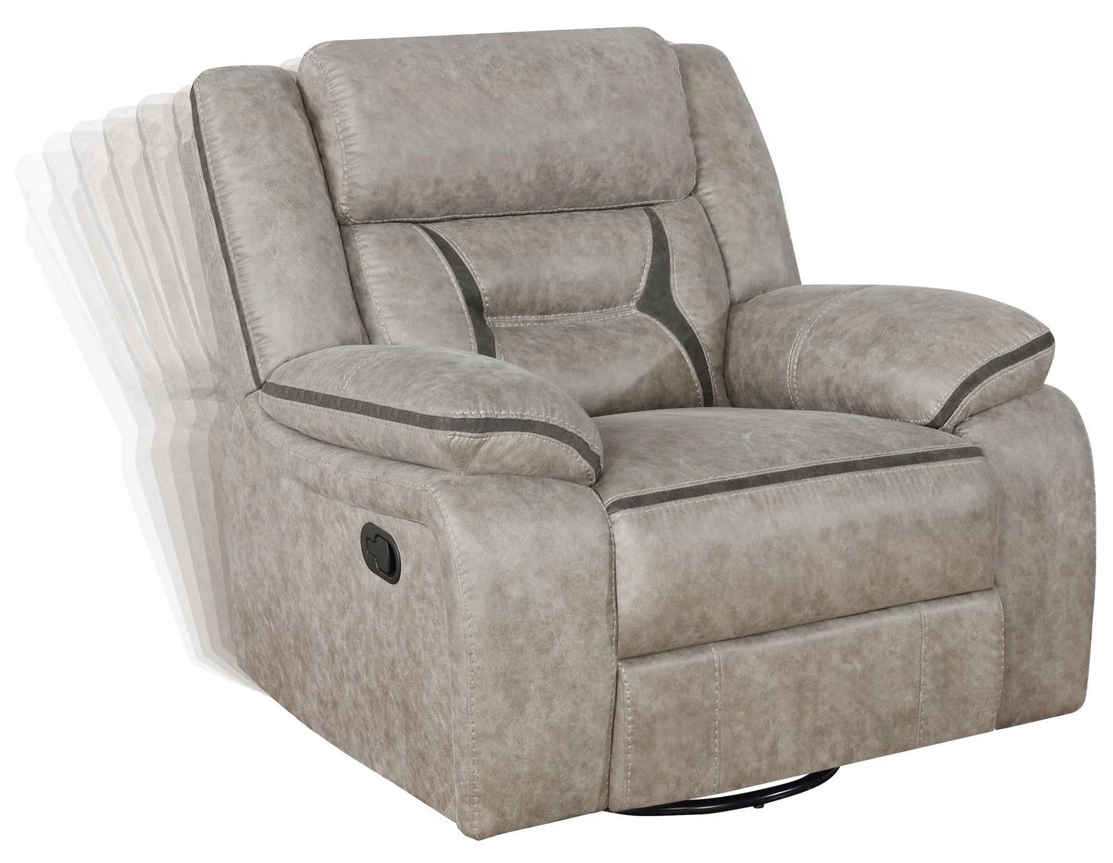 Greer Upholstered Tufted Back Glider Recliner - Image 4