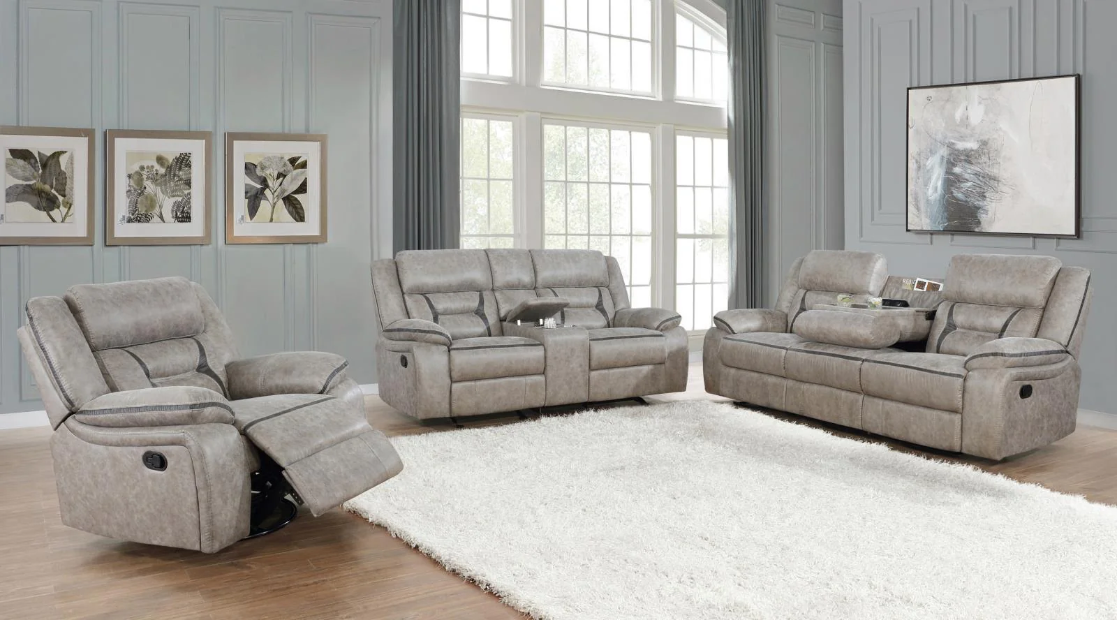 Greer Upholstered Tufted Back Glider Recliner - Image 5